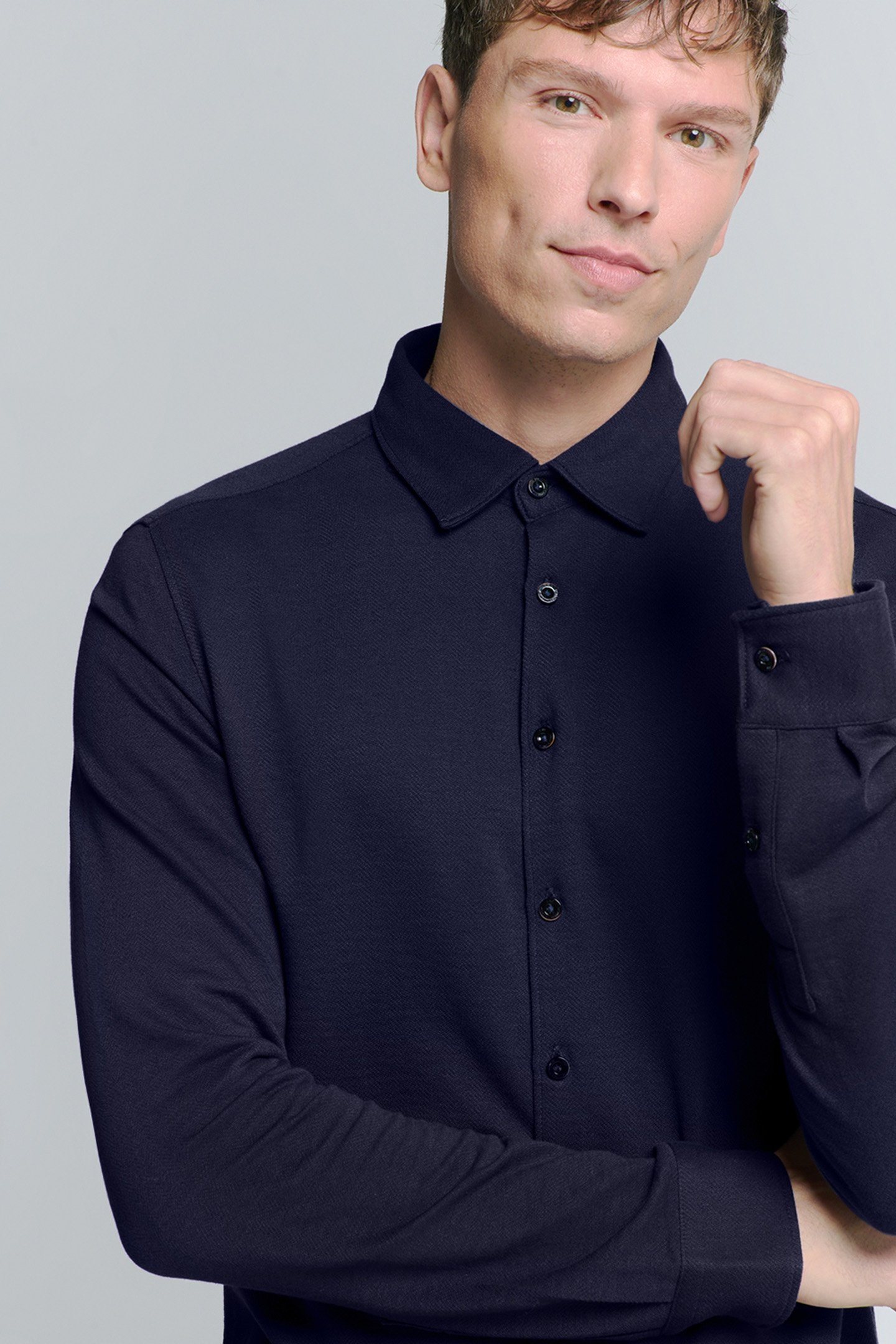 SHIRT JERSEY MELANGE STRETCH BLUEBERRY 6