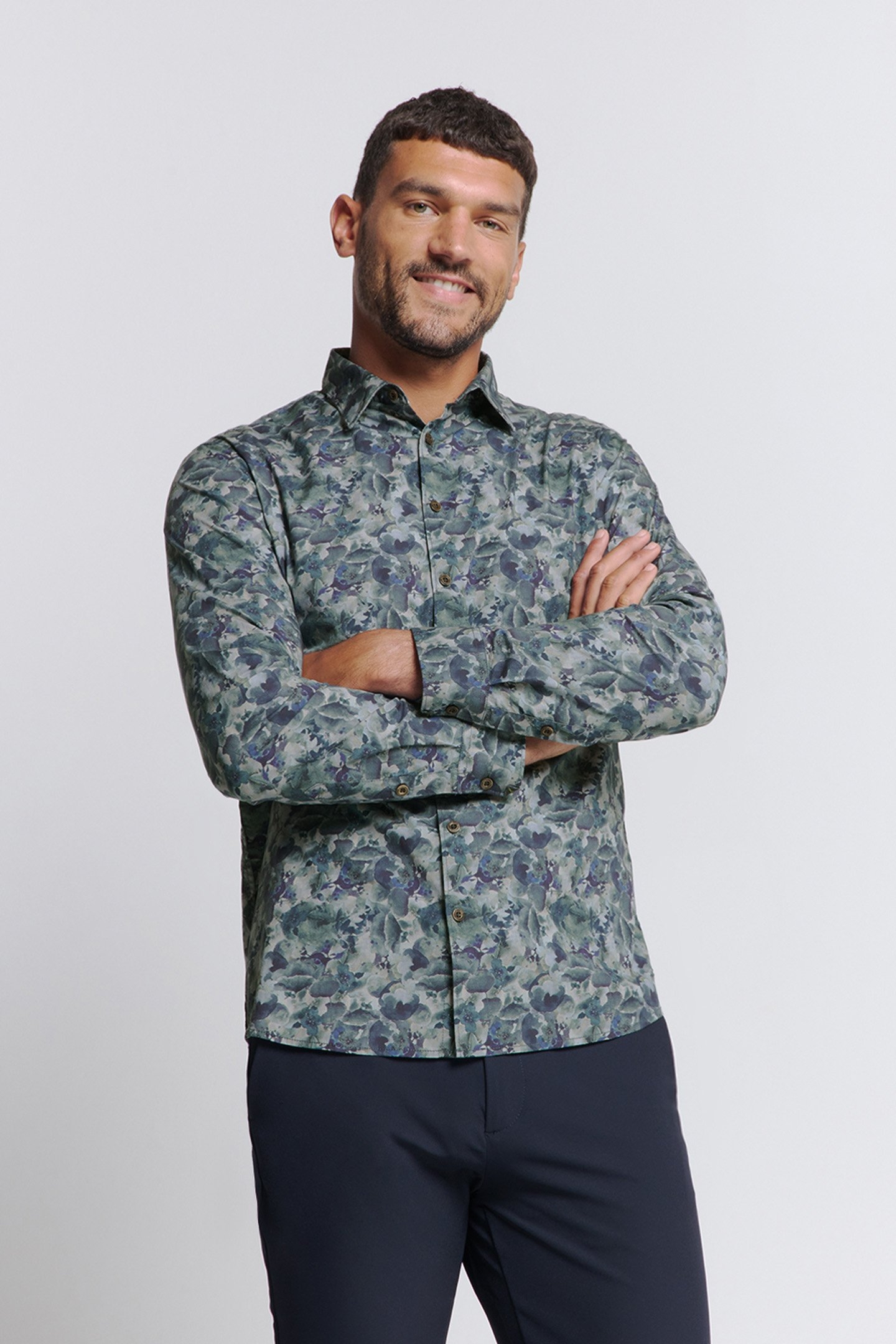 SHIRT STRETCH ALLOVER PRINTED BLUEBERRY 1