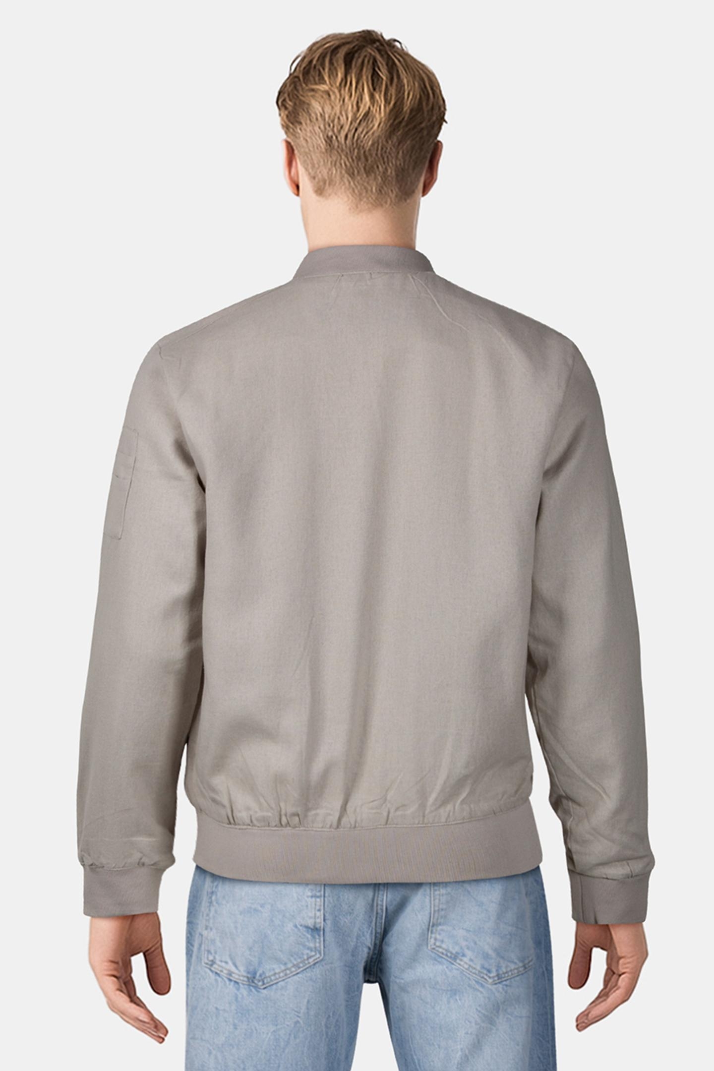 BOMBER LINEN JACKET STONE 2