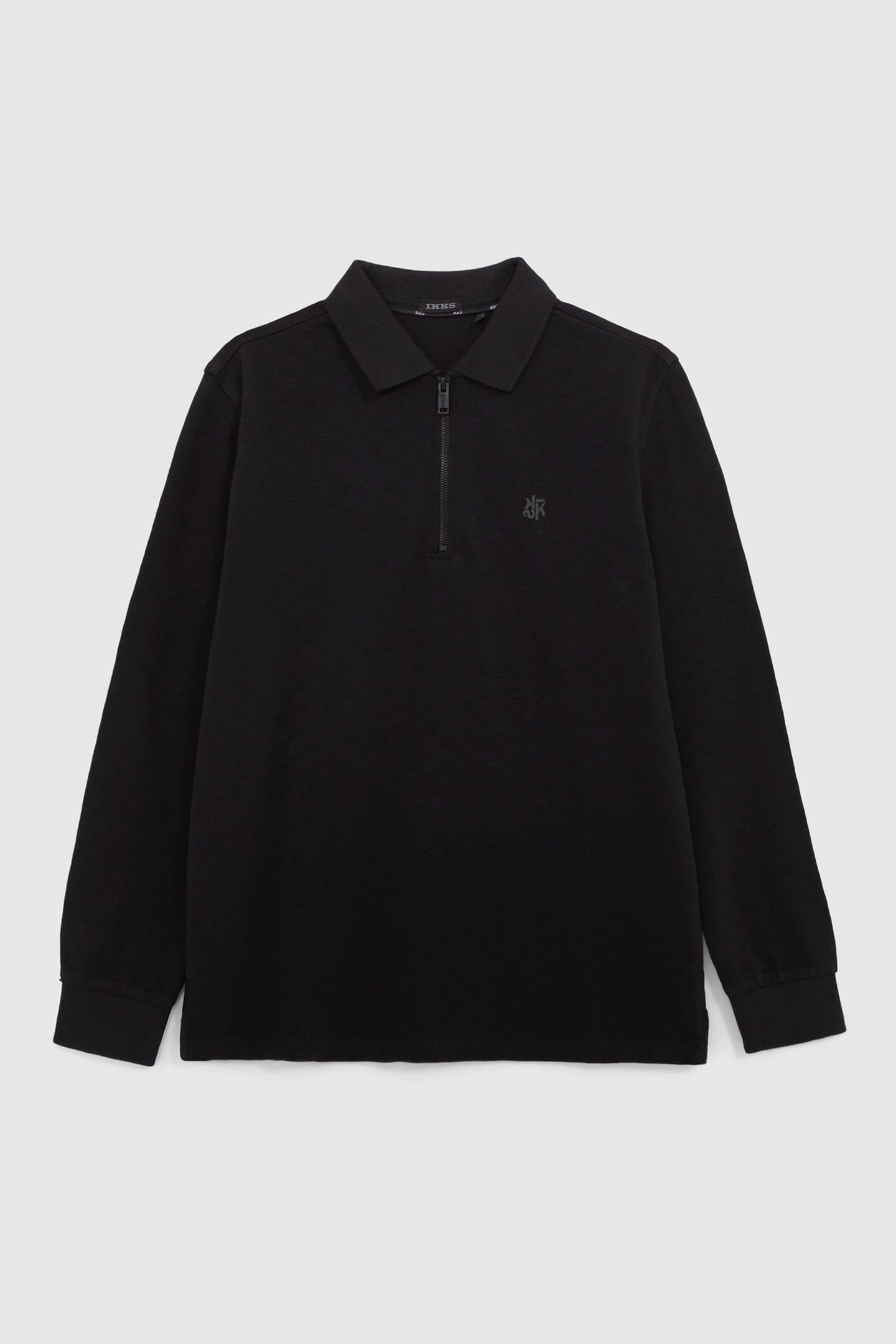 BOY'S BLACK ORGANIC COTTON CHECKERBOARD POLO SHIRT 1