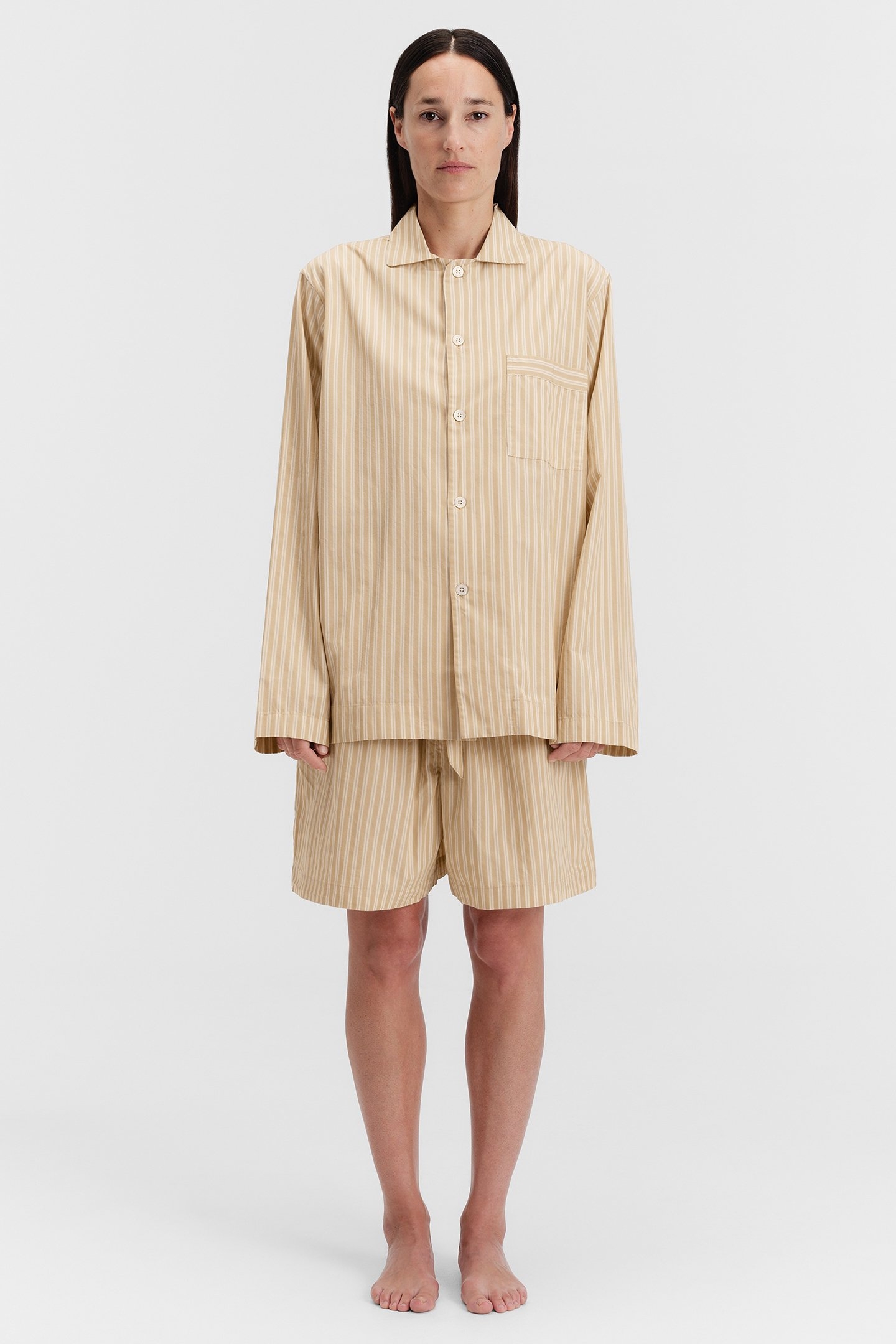 UNISEX POPLIN PYJAMAS SHORTS CORINTH STRIPES 2