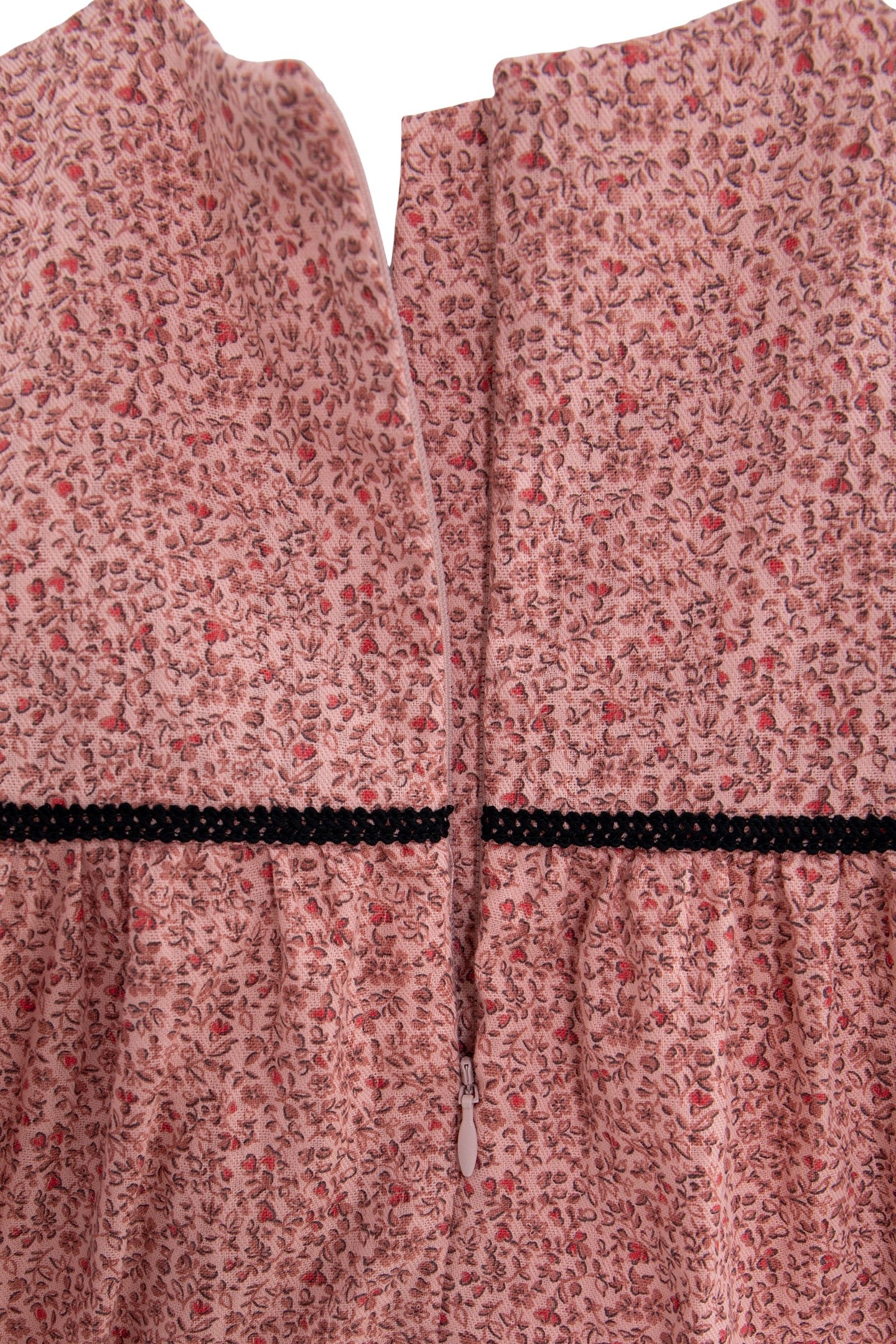 PINK DRESS ORGANIC COTTON SMALL FLOWERS FAUX-UNI BABY GIRL 5