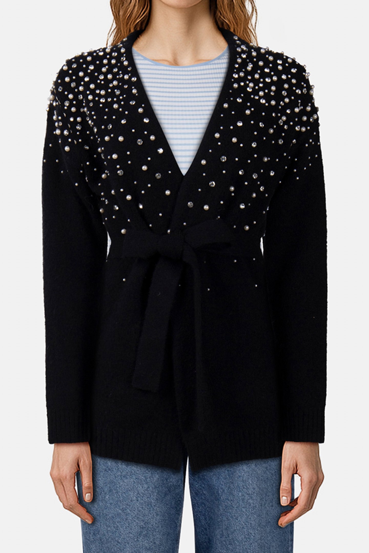 SIBILLA BELTED CARDI JET BLACK A996 1