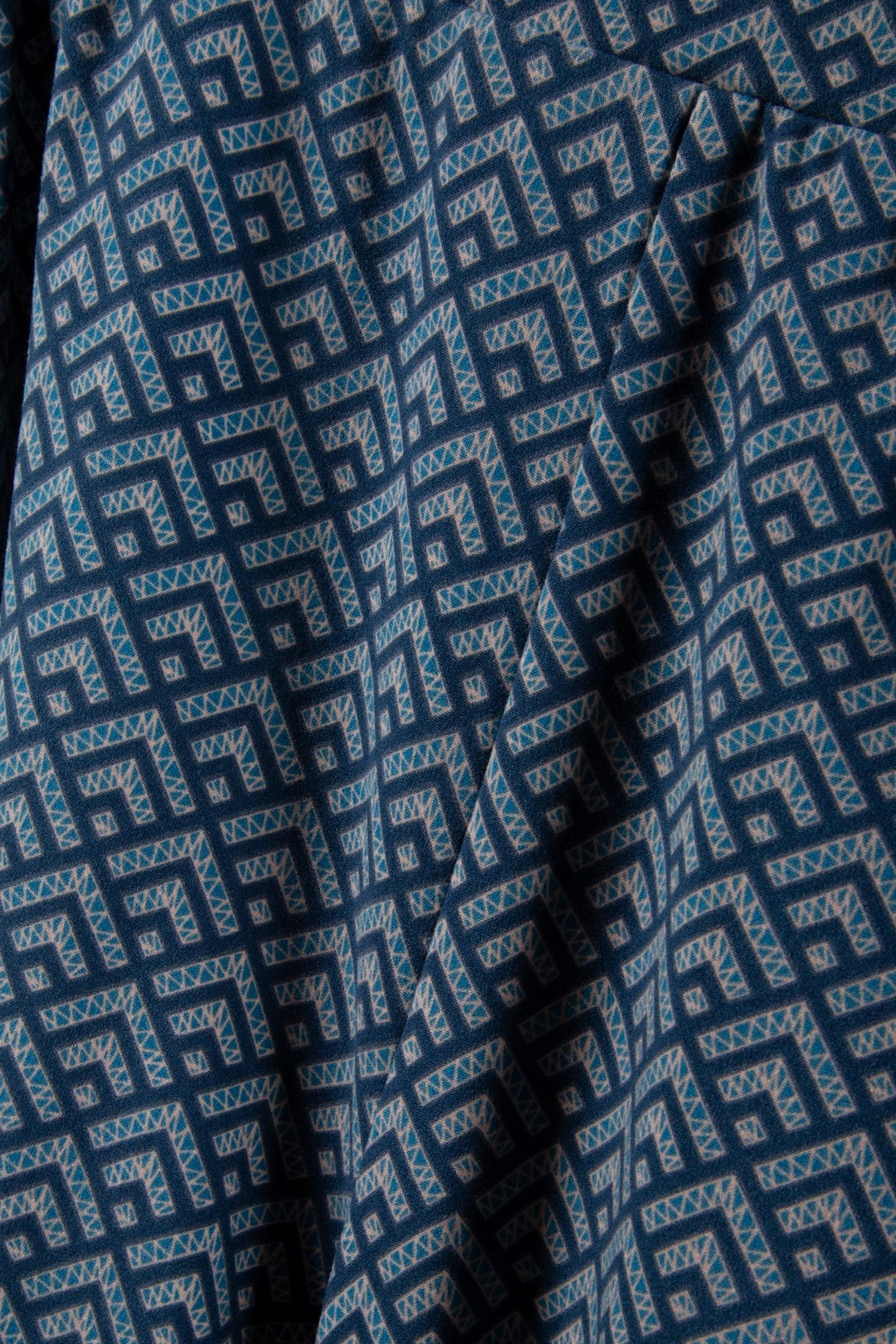 SMALL GEO PEACHED EXTRA FLARE PANTS DARK PETROL 5