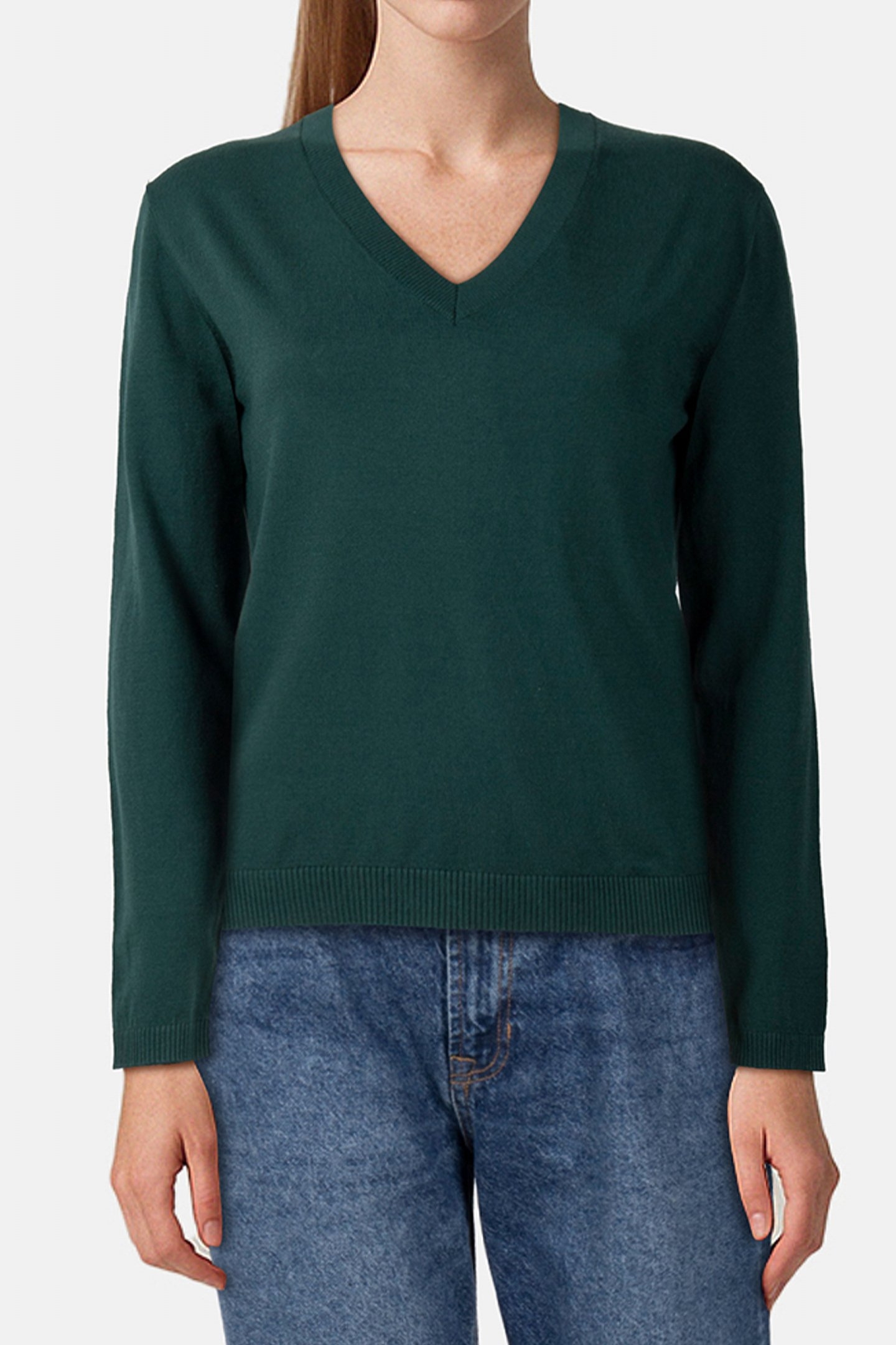 SARA LS V NECK TOP S KINDGOM JADE 1