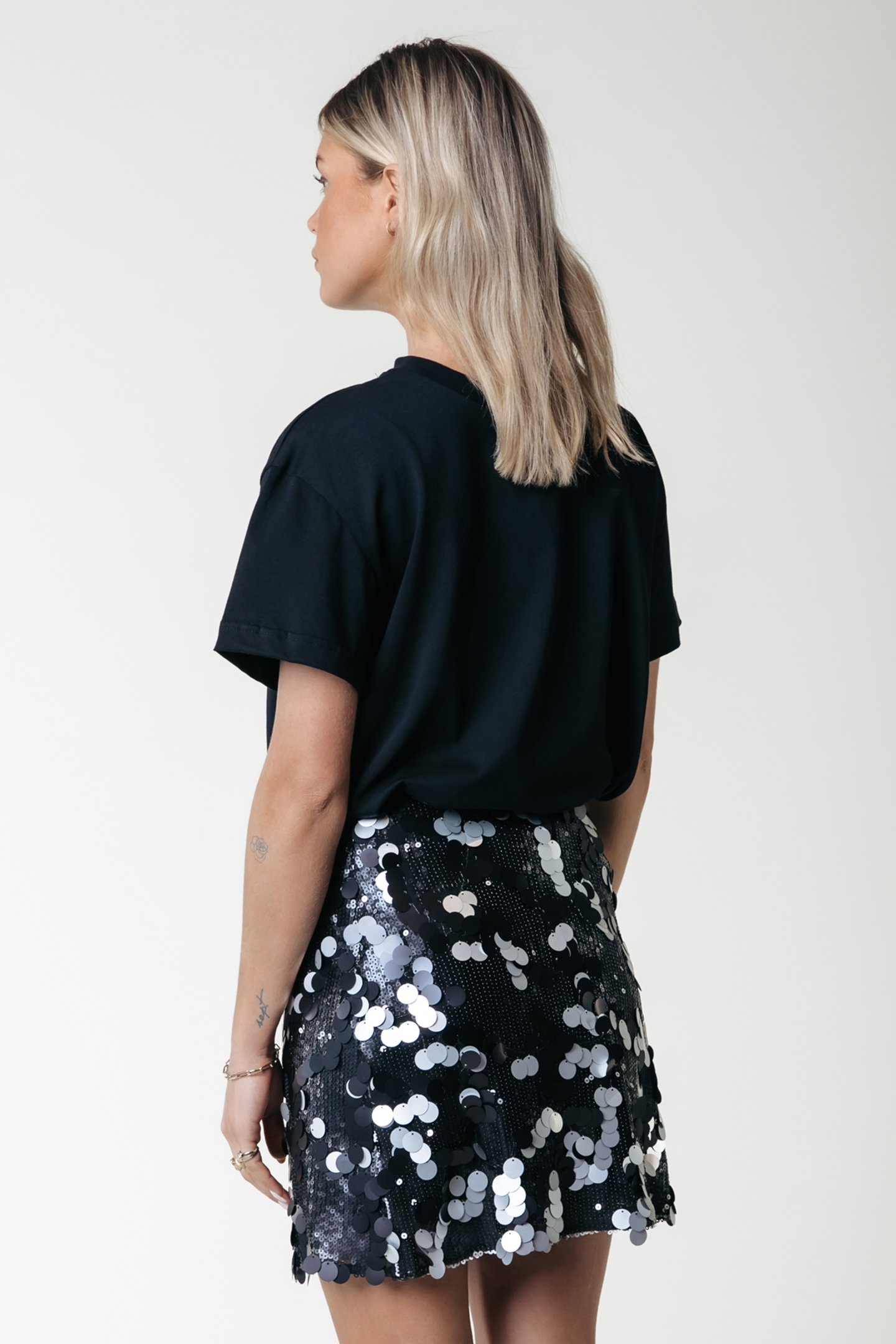 JILLY SEQUINS SKIRT SILVER GREY 2