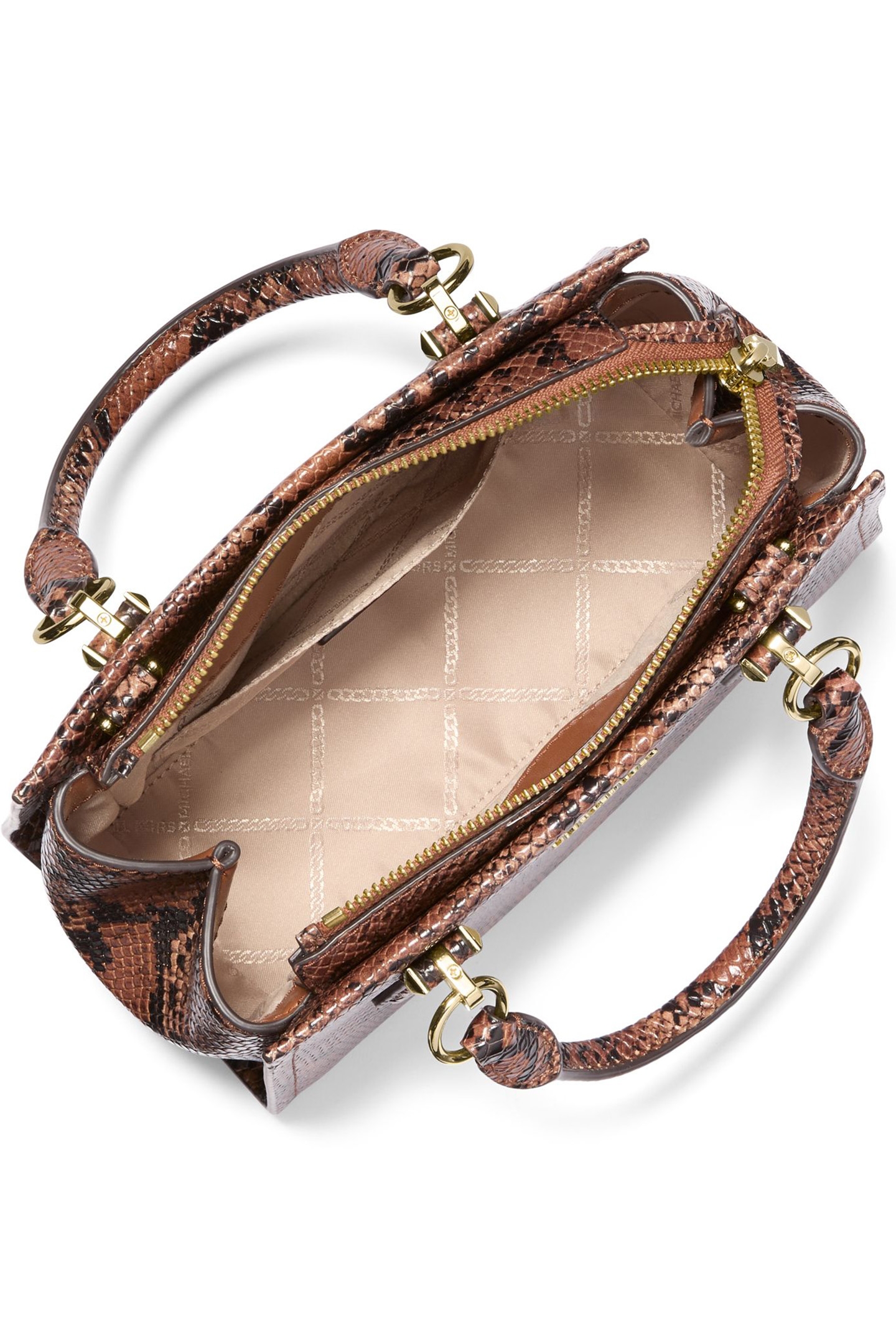 CROSS BODY LEATHER BAG IN BROWN ANIMAL PRINT 4