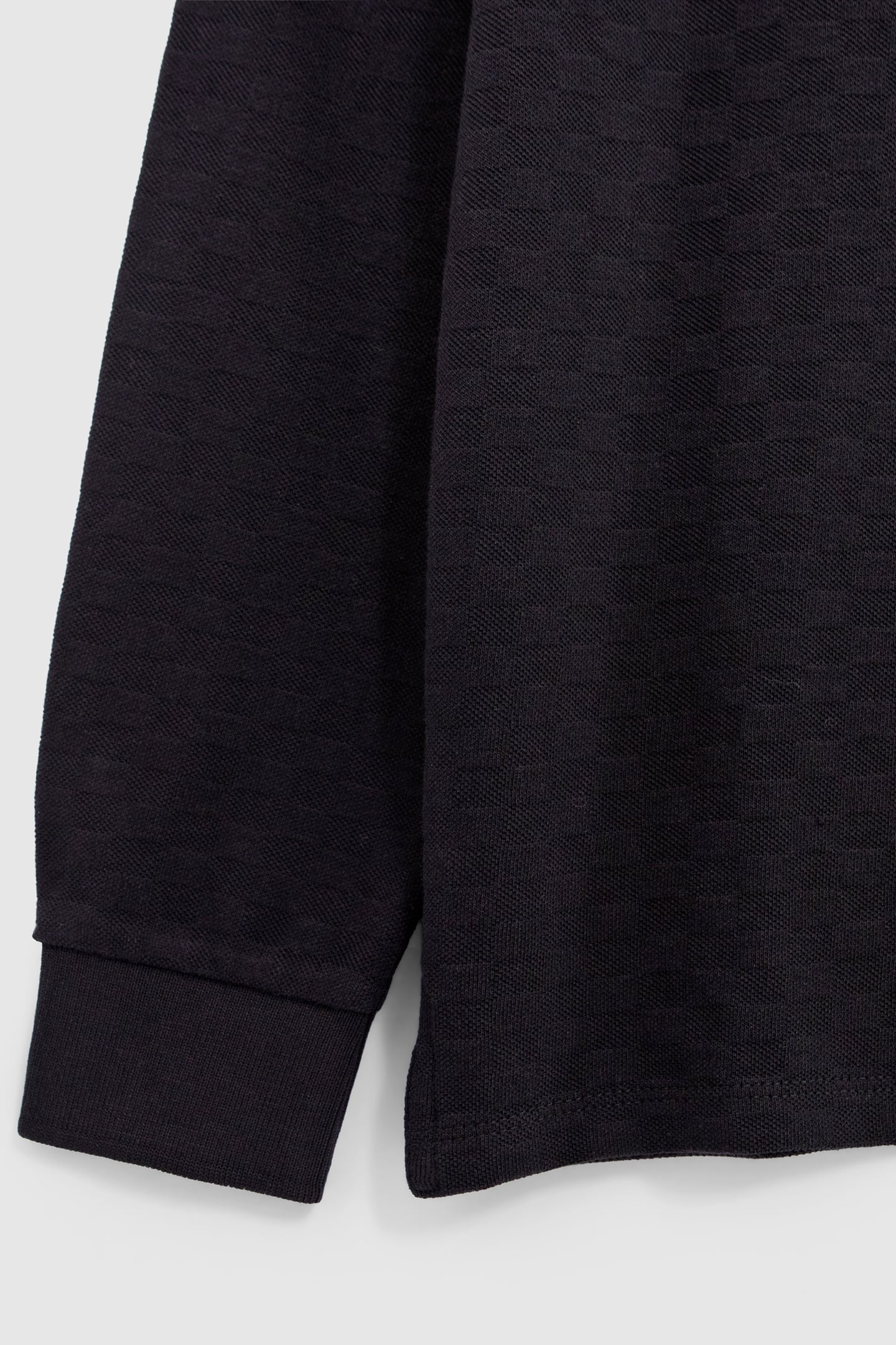 BOY'S BLACK ORGANIC COTTON CHECKERBOARD POLO SHIRT 4