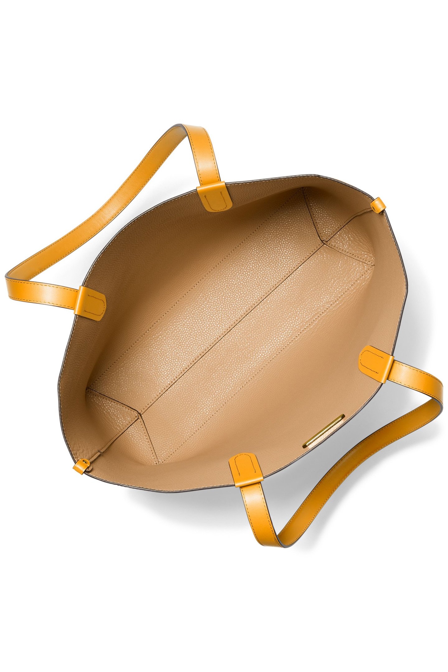 LARGE REVERSIBLE LEATHER TOTE IN YELLOW 4