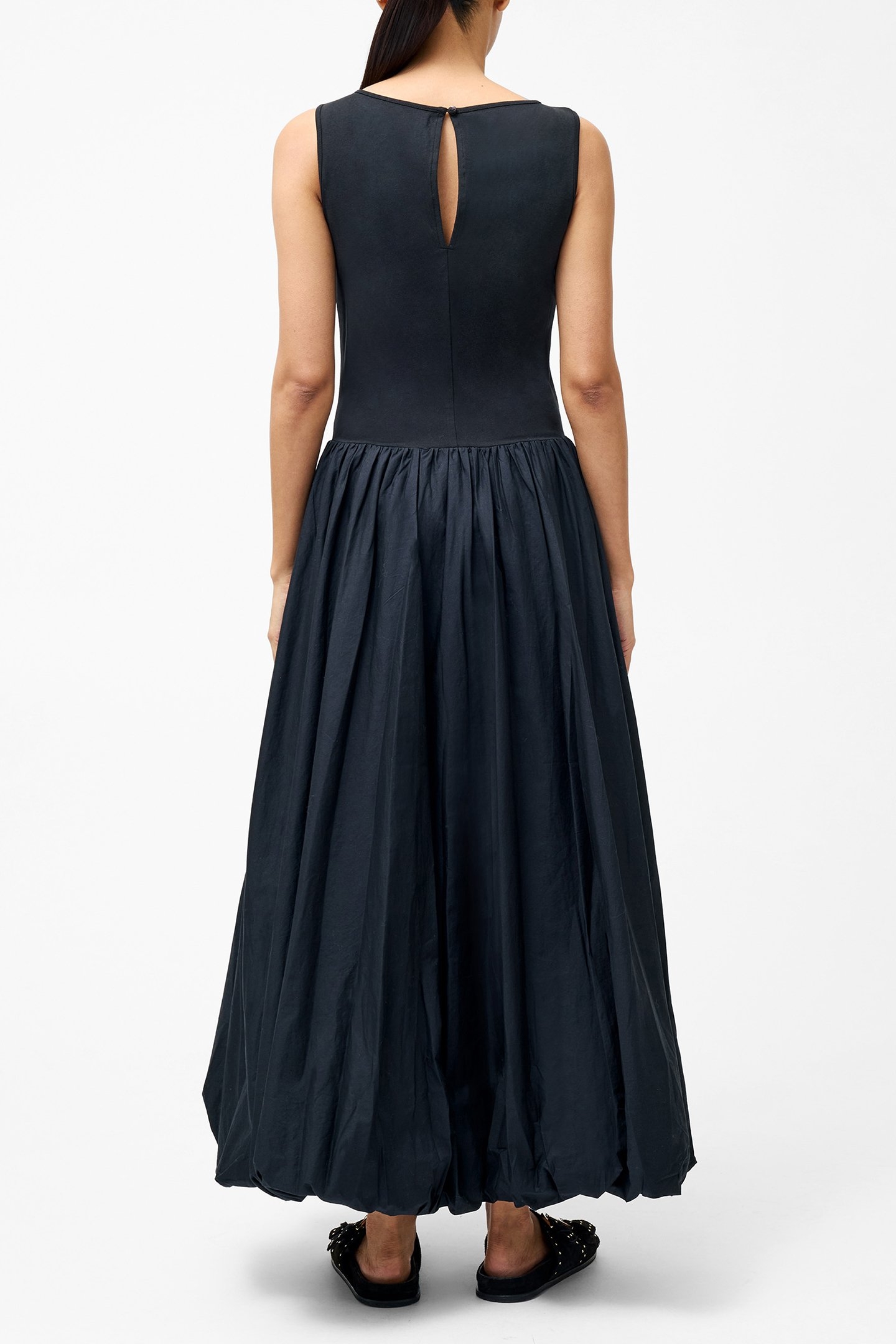 PHOEBE JERSEY WOVEN MIX MIDI BLACK 2