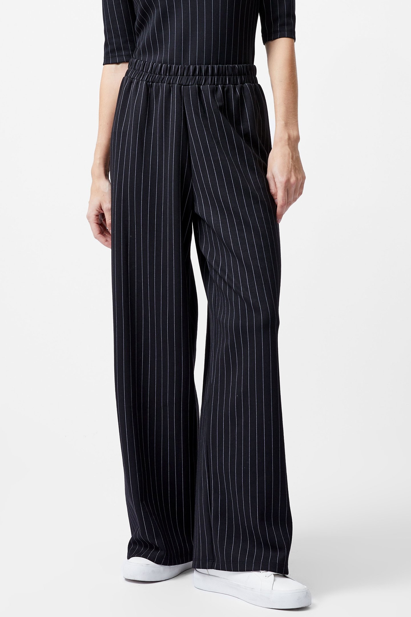 REGINA JERSEY WIDE LEG TROUSER BLACK/WHITE 1
