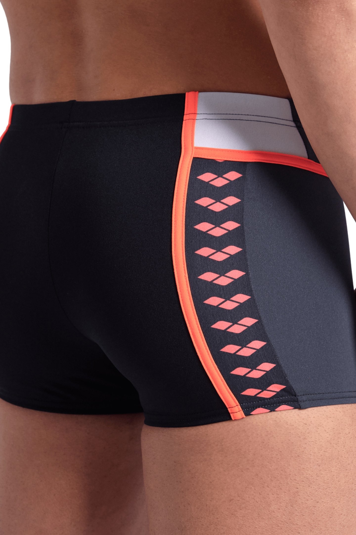 MEN'S ARENA ICONS SWIM SHORT PANEL ASPHALT BLACK WHITE BRIGH 5