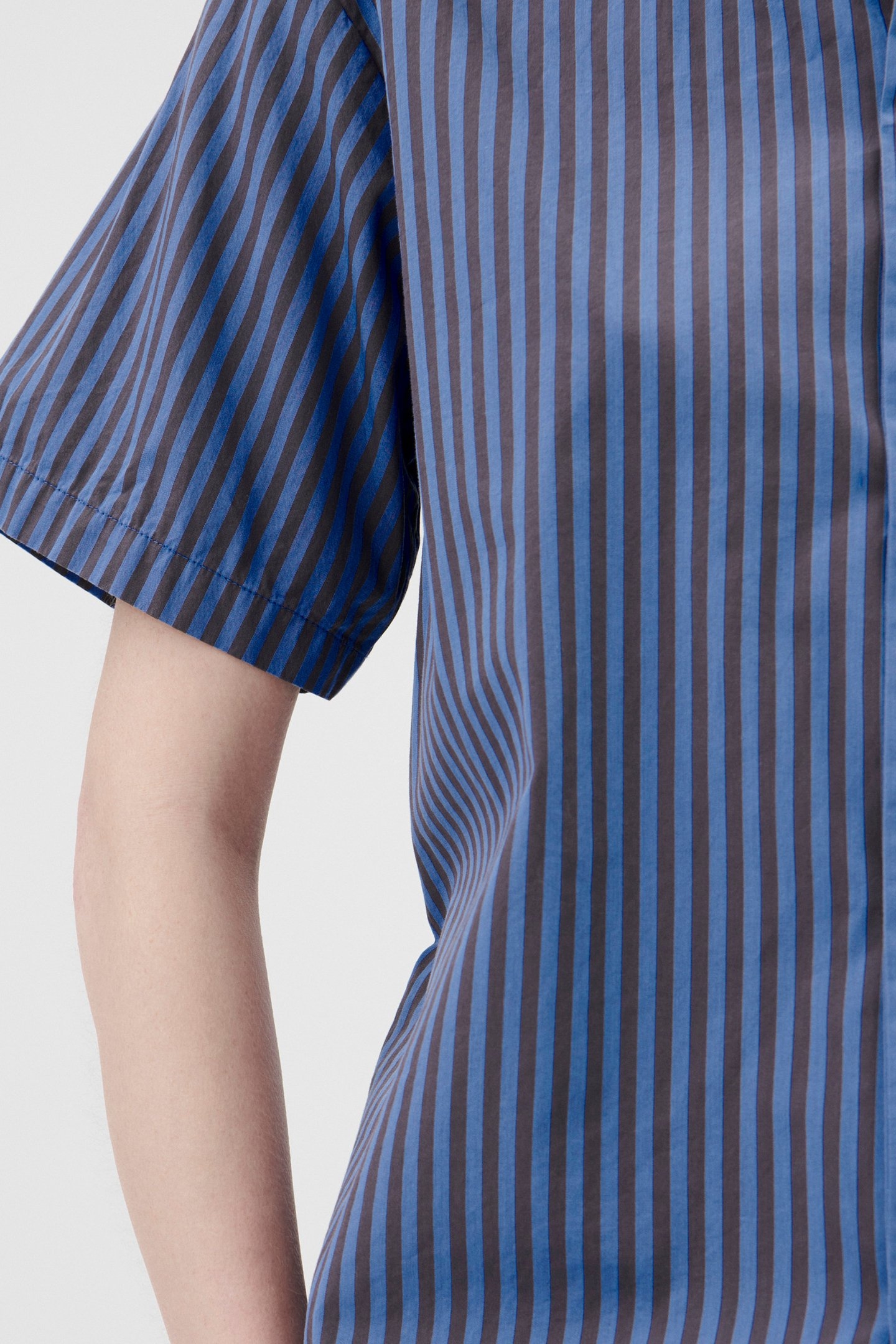 UNISEX POPLIN SHORT SLEEVE SHIRT VERNEUIL STRIPES 4