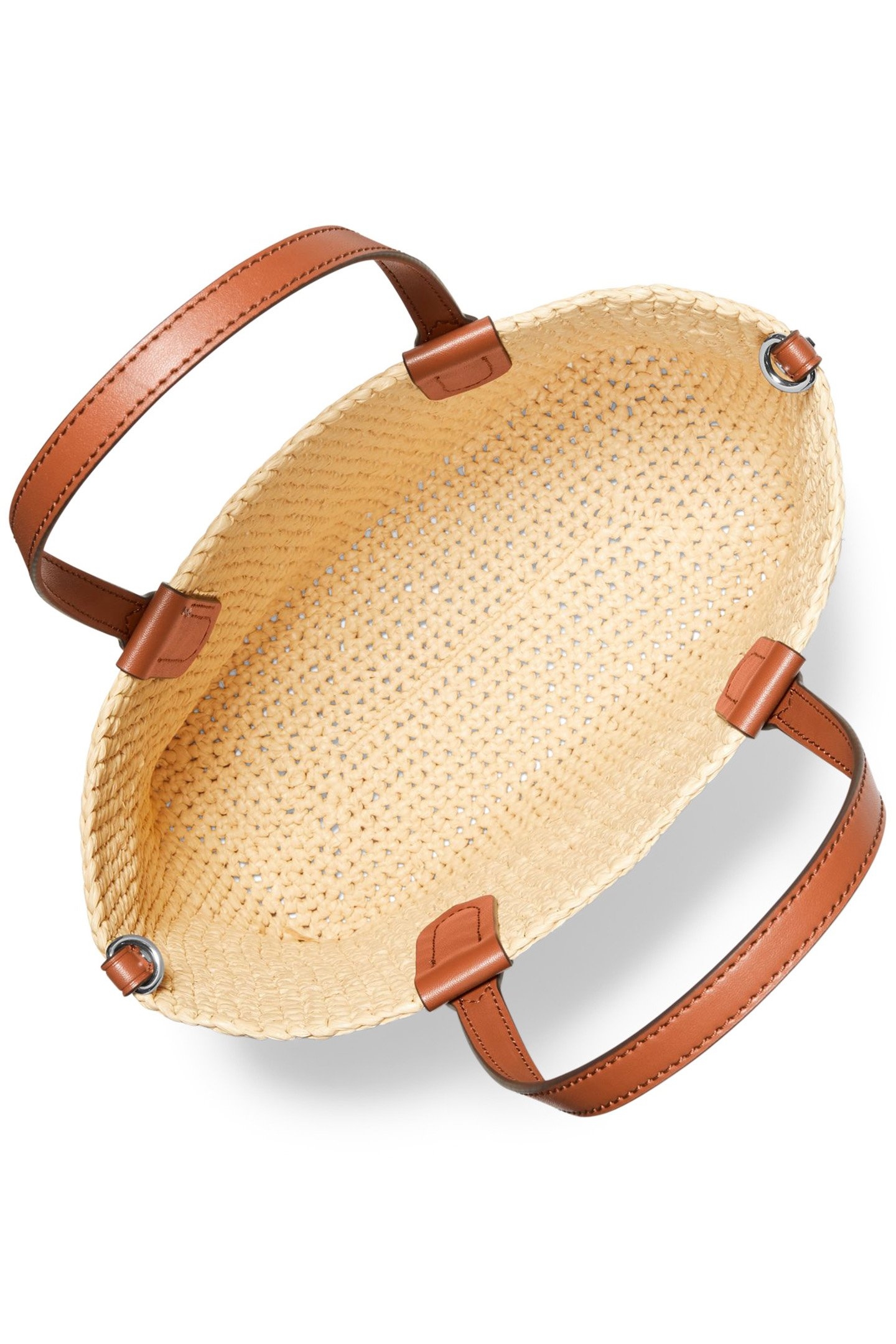 SMALL RATTAN TOTE BAG IN NATURAL AND BROWN 3