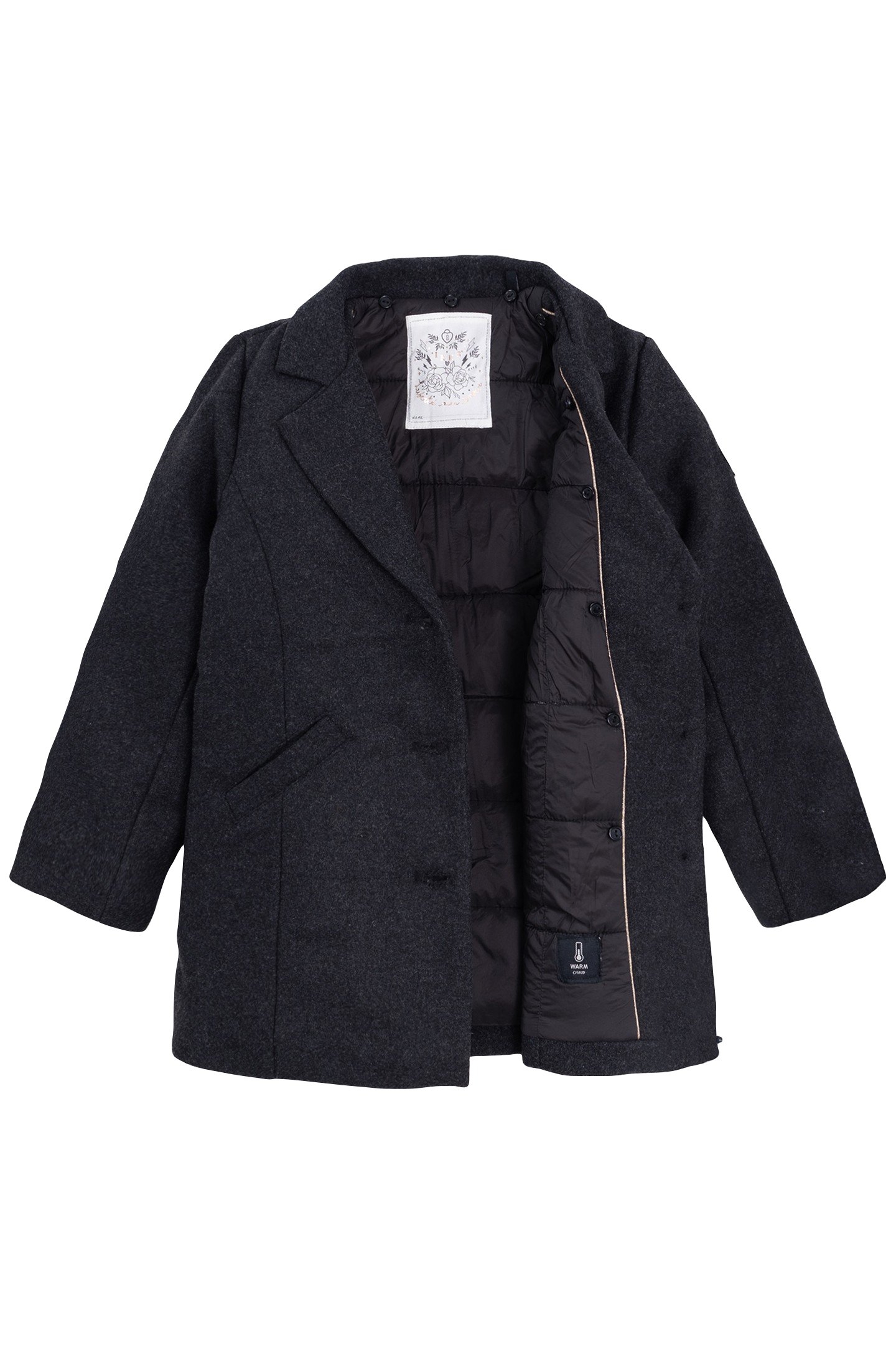 GREY COAT WITH REMOVABLE HOODED TRIM FOR GIRLS 5