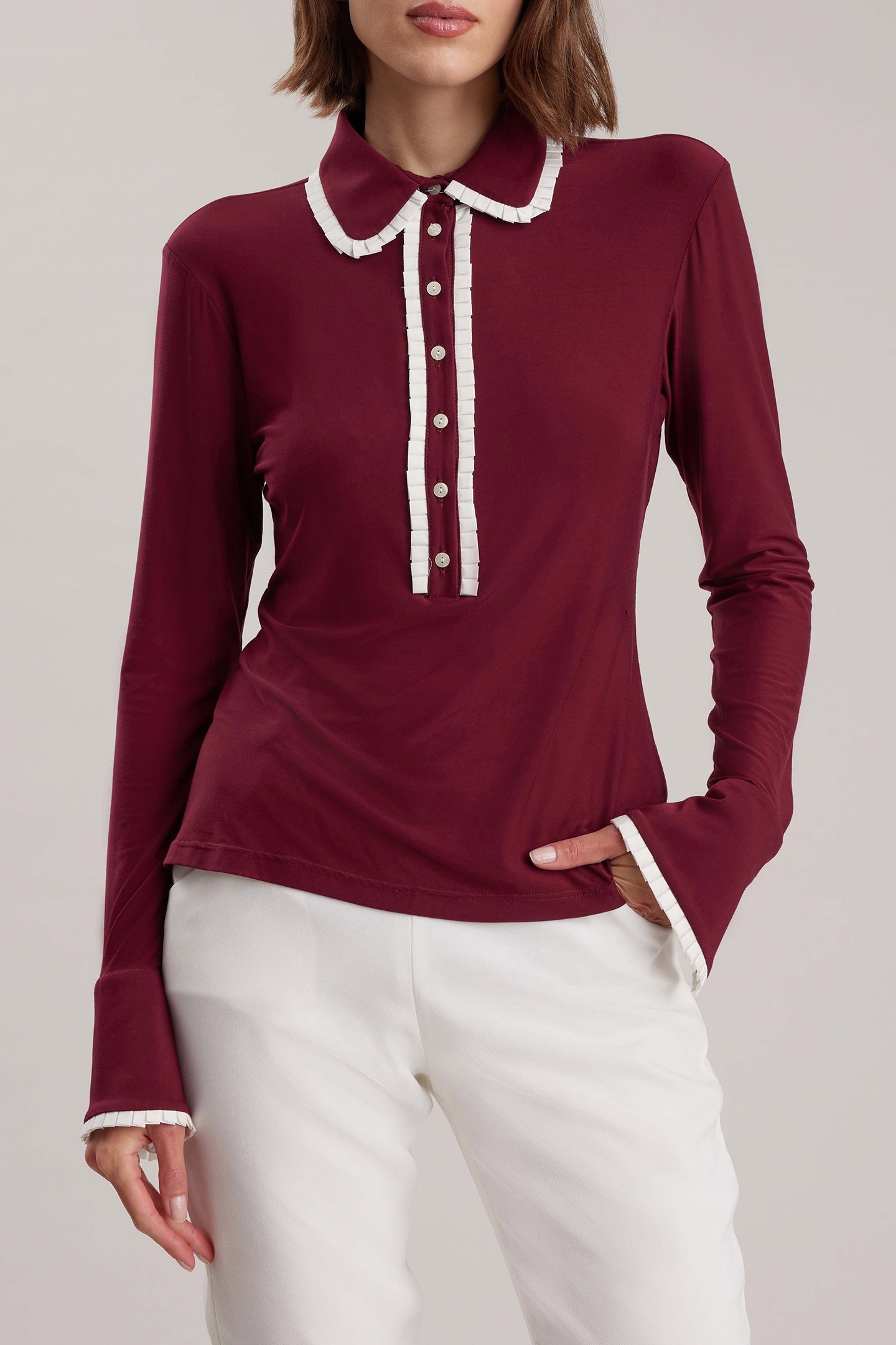 FAUSTINE TOP BURGUNDY 1