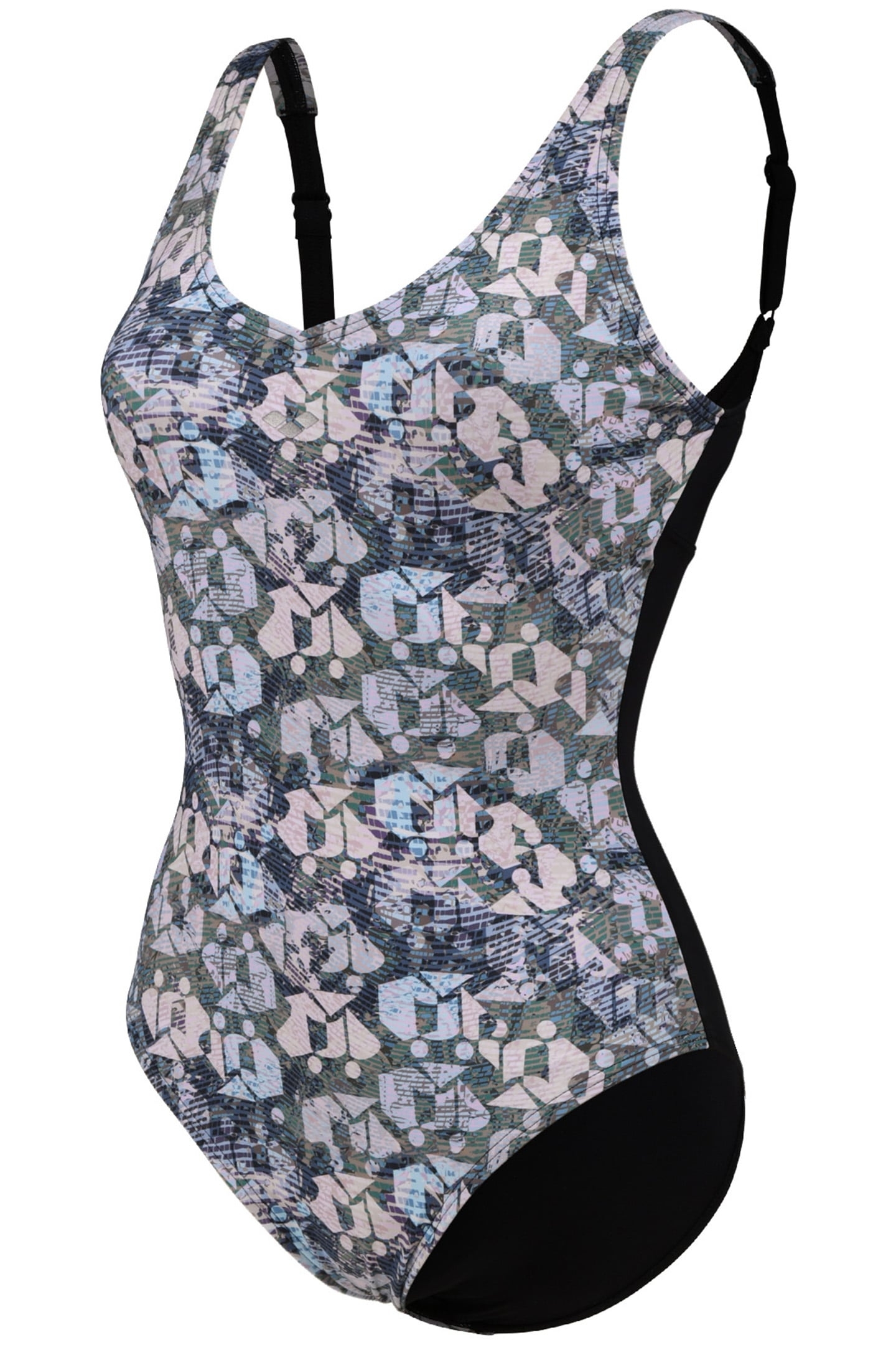 WOMEN'S BODYLIFT CHIARA SWIMSUIT WING B BLACK TURQUOISE MULT 6