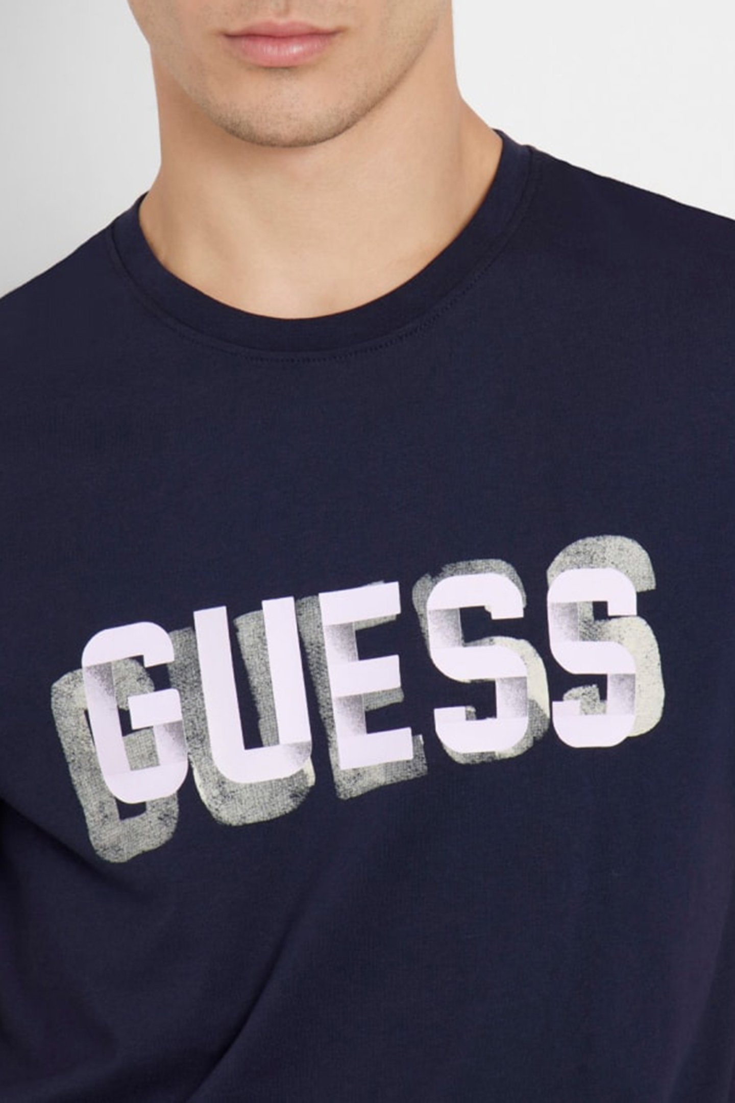 SS CN GUESS LOGO TEE SMART BLUE 5