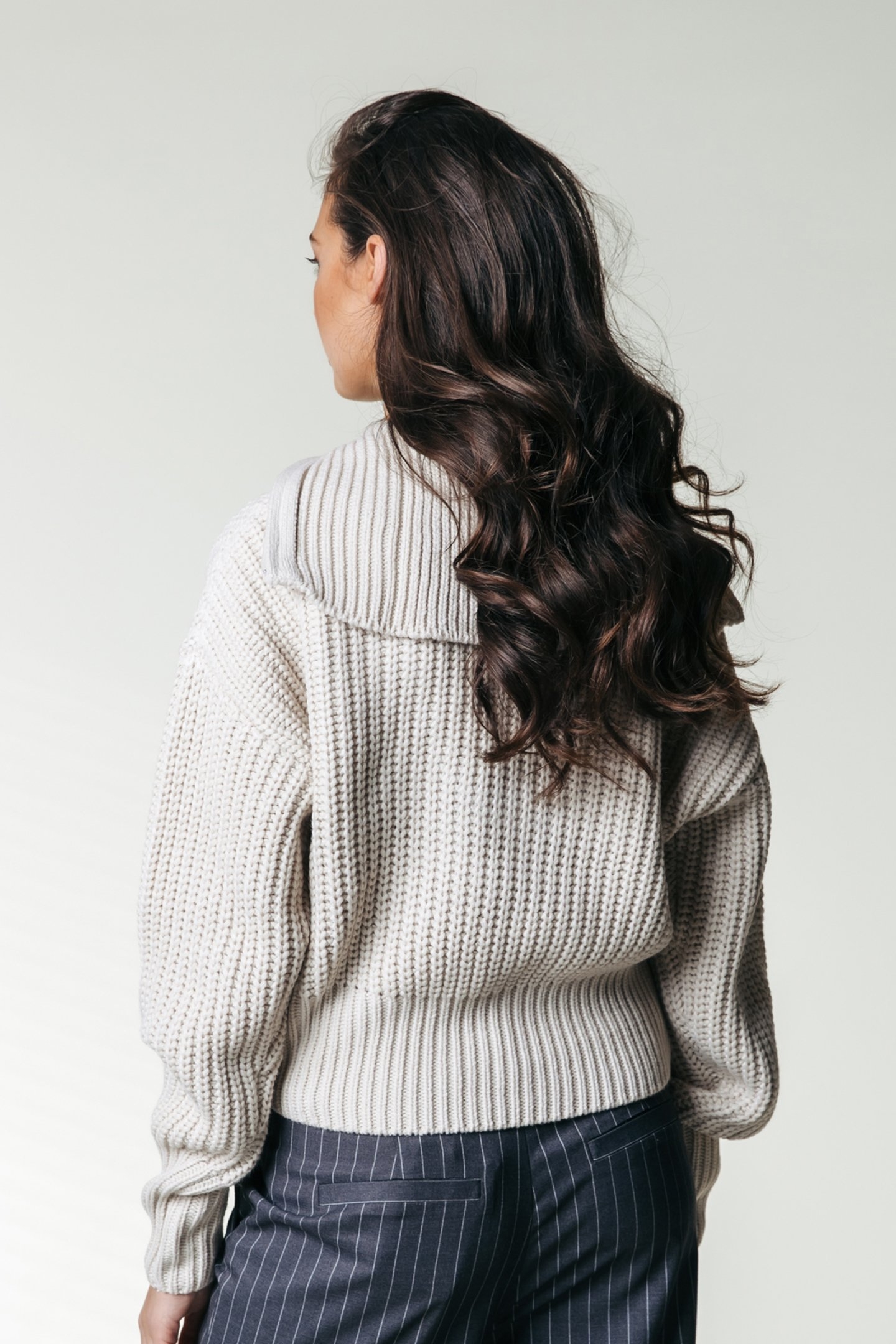 YFKE KNITWEAR ZIP PULLOVER FOG BEIGE 2