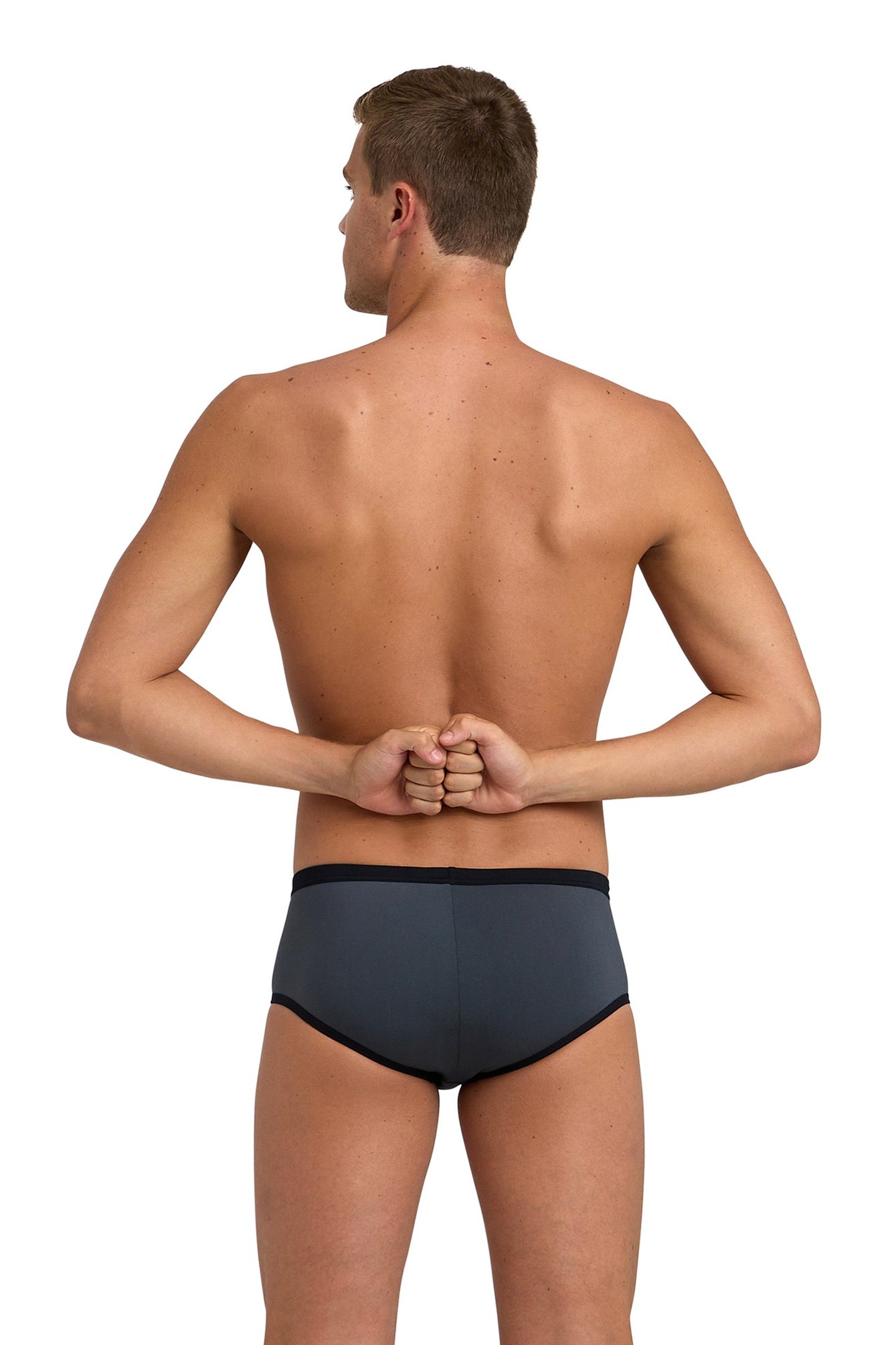 MEN'S ARENA ONE 12CM SWIM BRIEFS BIG LOG ASPHALT BLACK 2