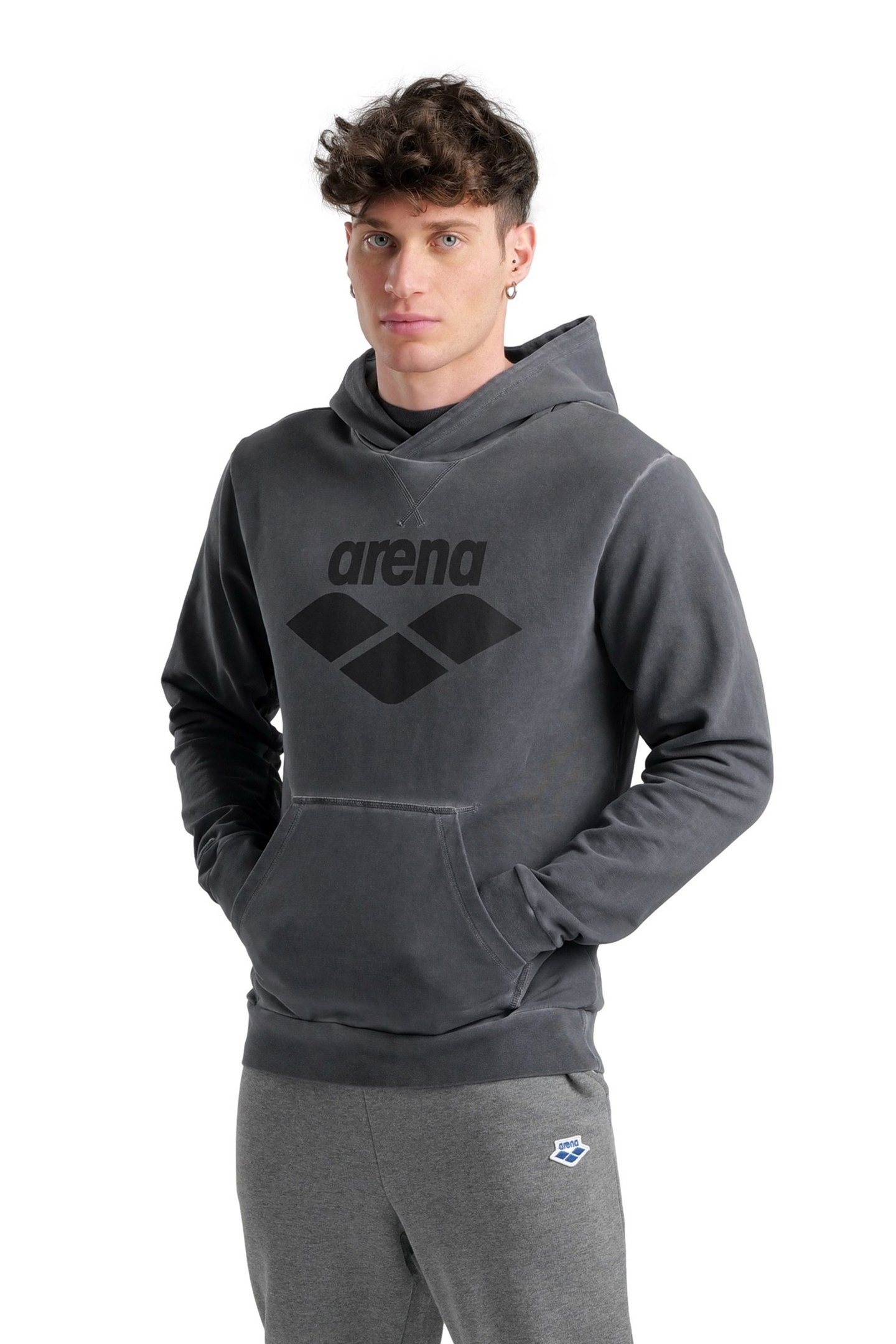 ARENA ICONS HOODIE SWEAT DELAVE BLACK WHITE 1