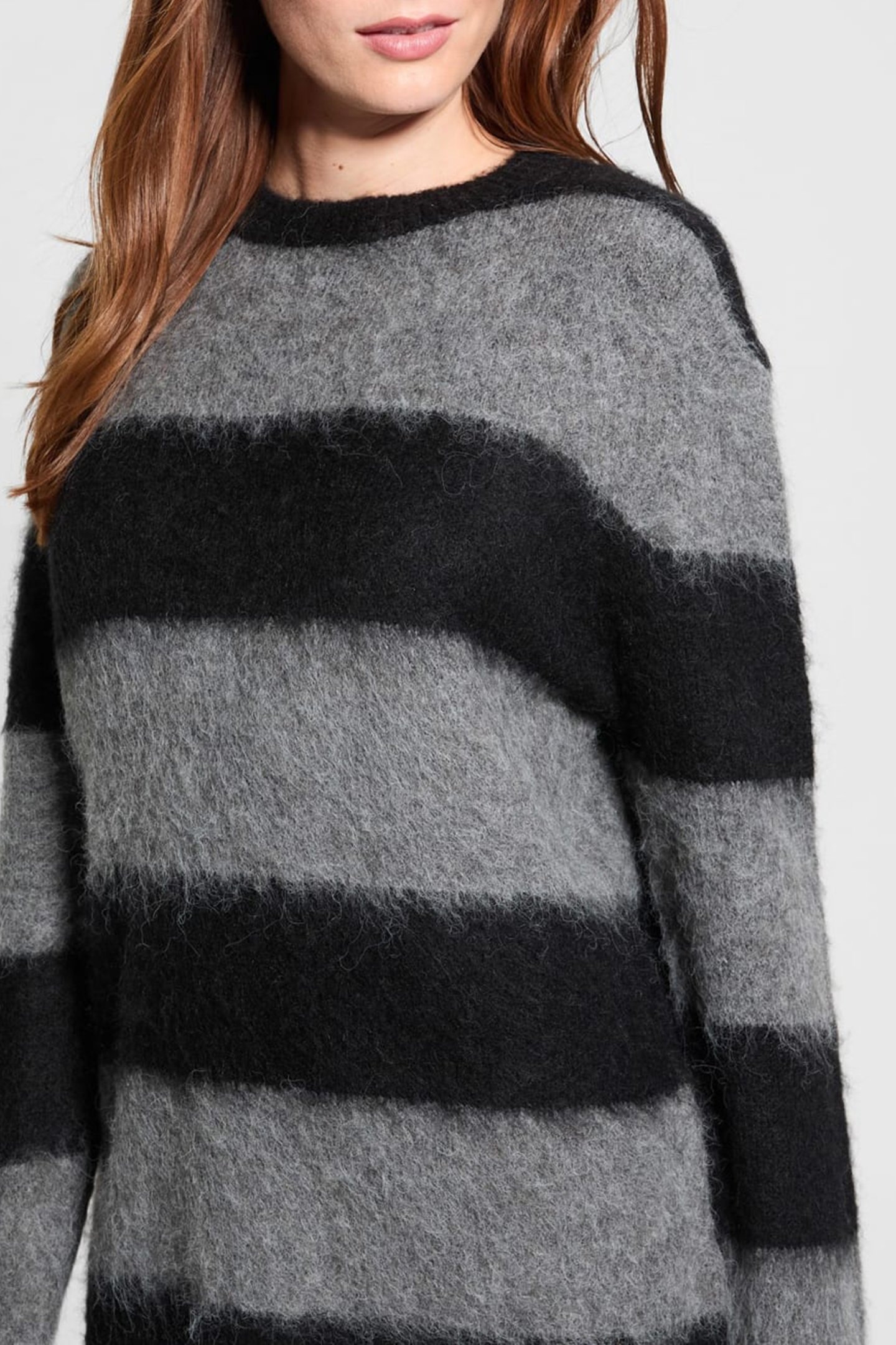 SKYE LS CN MAXI PULL BLACK AND DARK MELAN 6