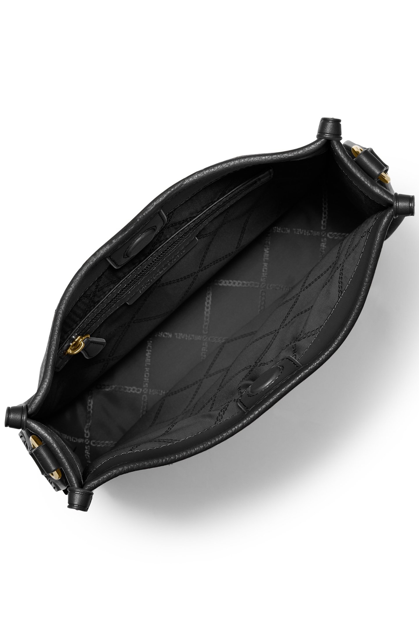 LEATHER MESSENGER BAG WITH LOGO STRAP IN BLACK 3