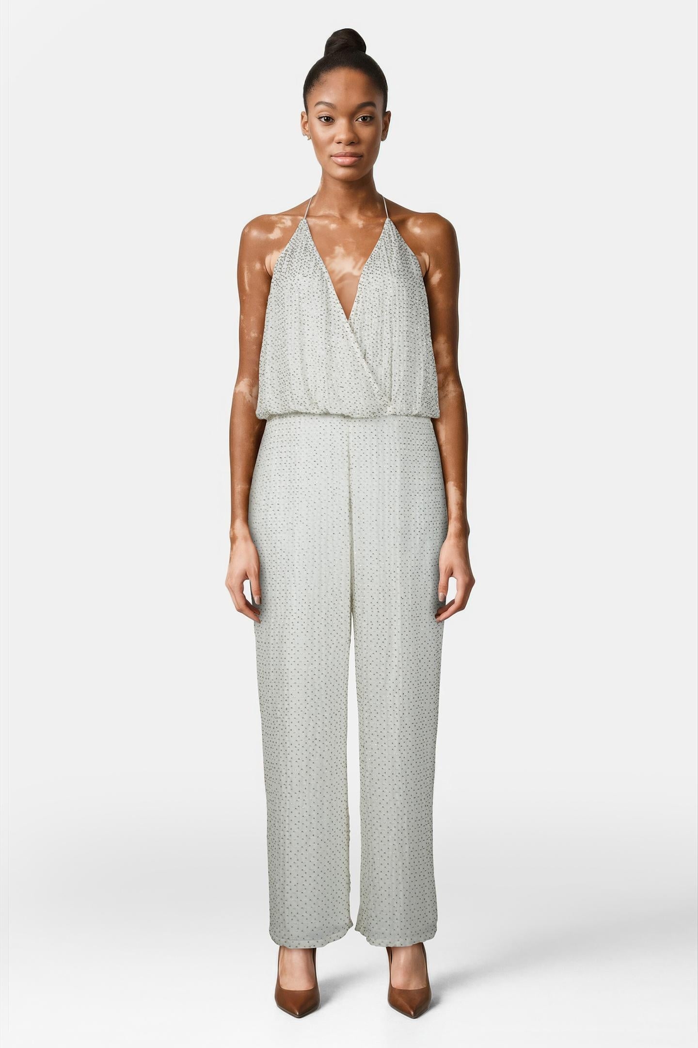 CLARA EMBELLISHED STRPY JUMPST WHITE 1