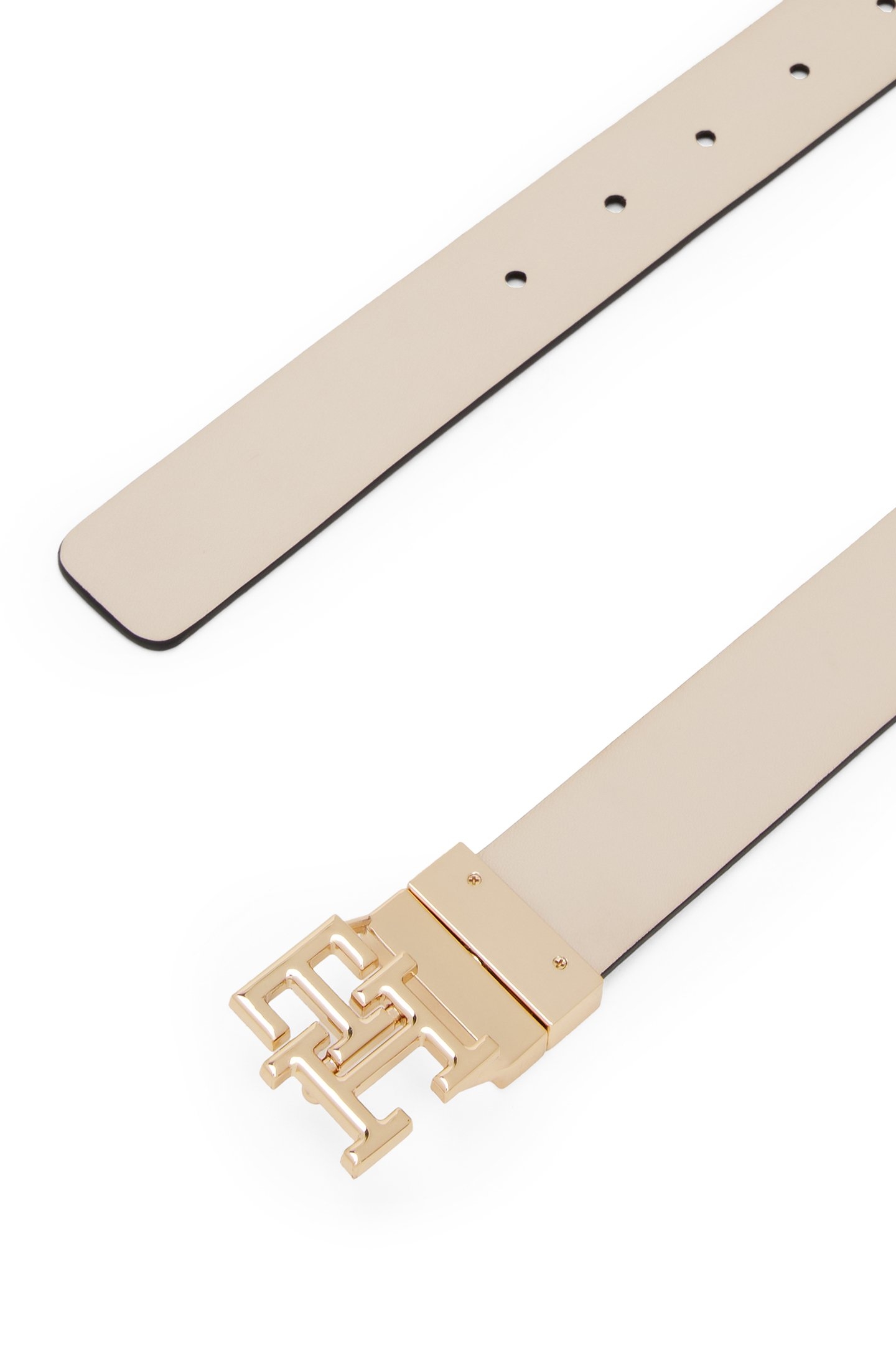 TH 3.0 REVERSIBLE LEATHER BELT BLACK/CLASSIC BEIGE 5