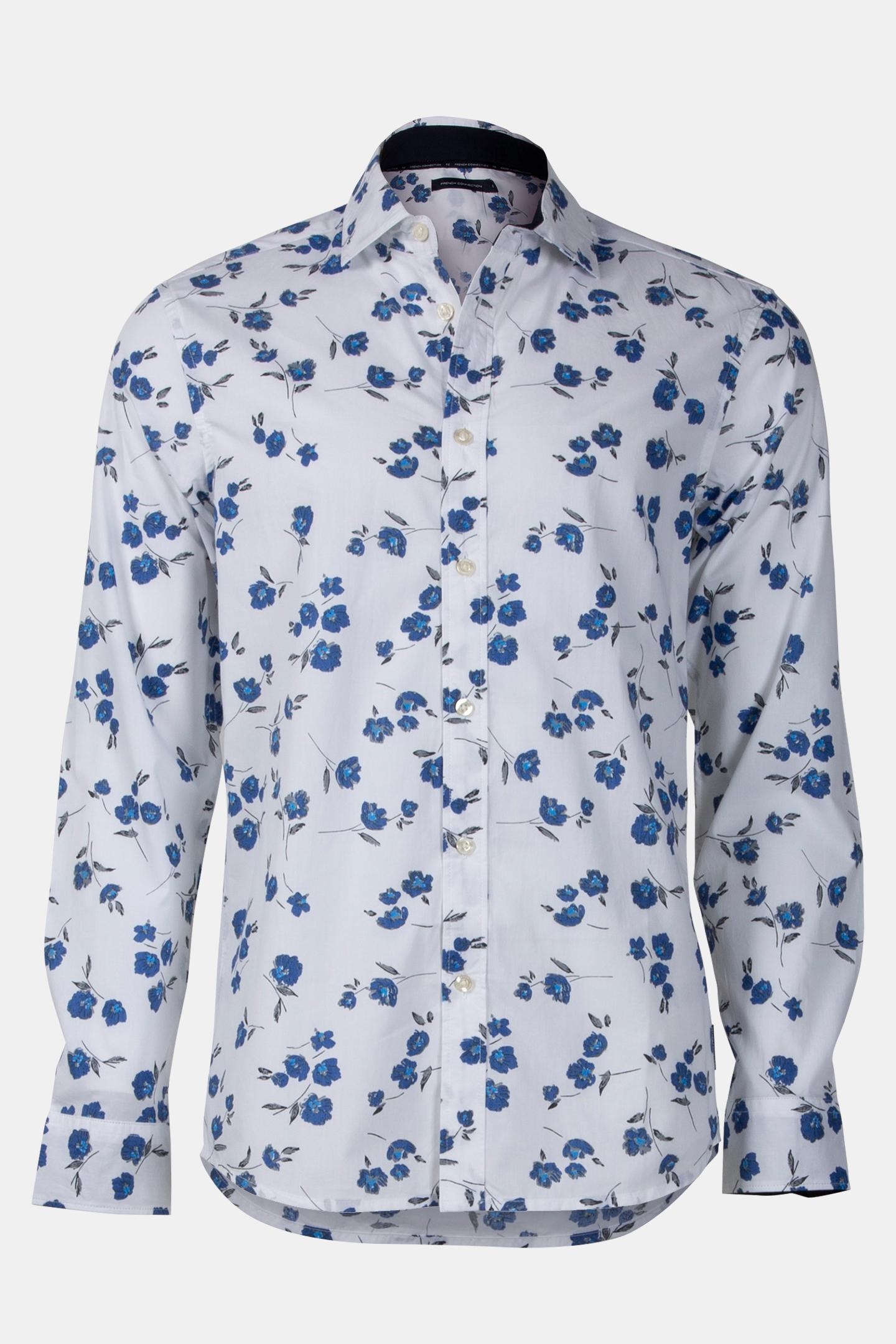 LARGE FLORAL CUT LONG SLEEVE SHIRT WHITE 3