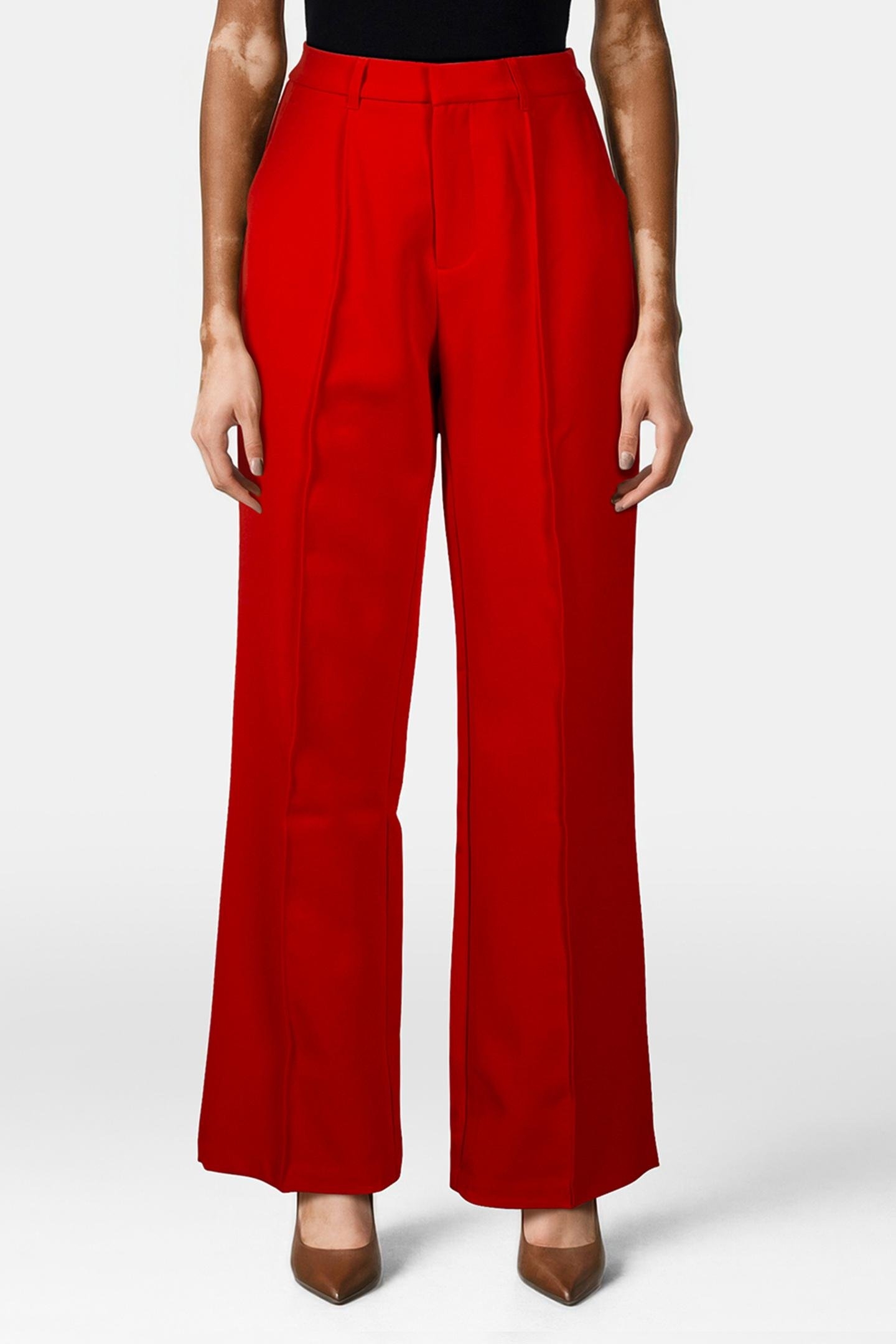 RUS PINTUCK STRAIGHT PANTS BRIGHT ORANGE 1