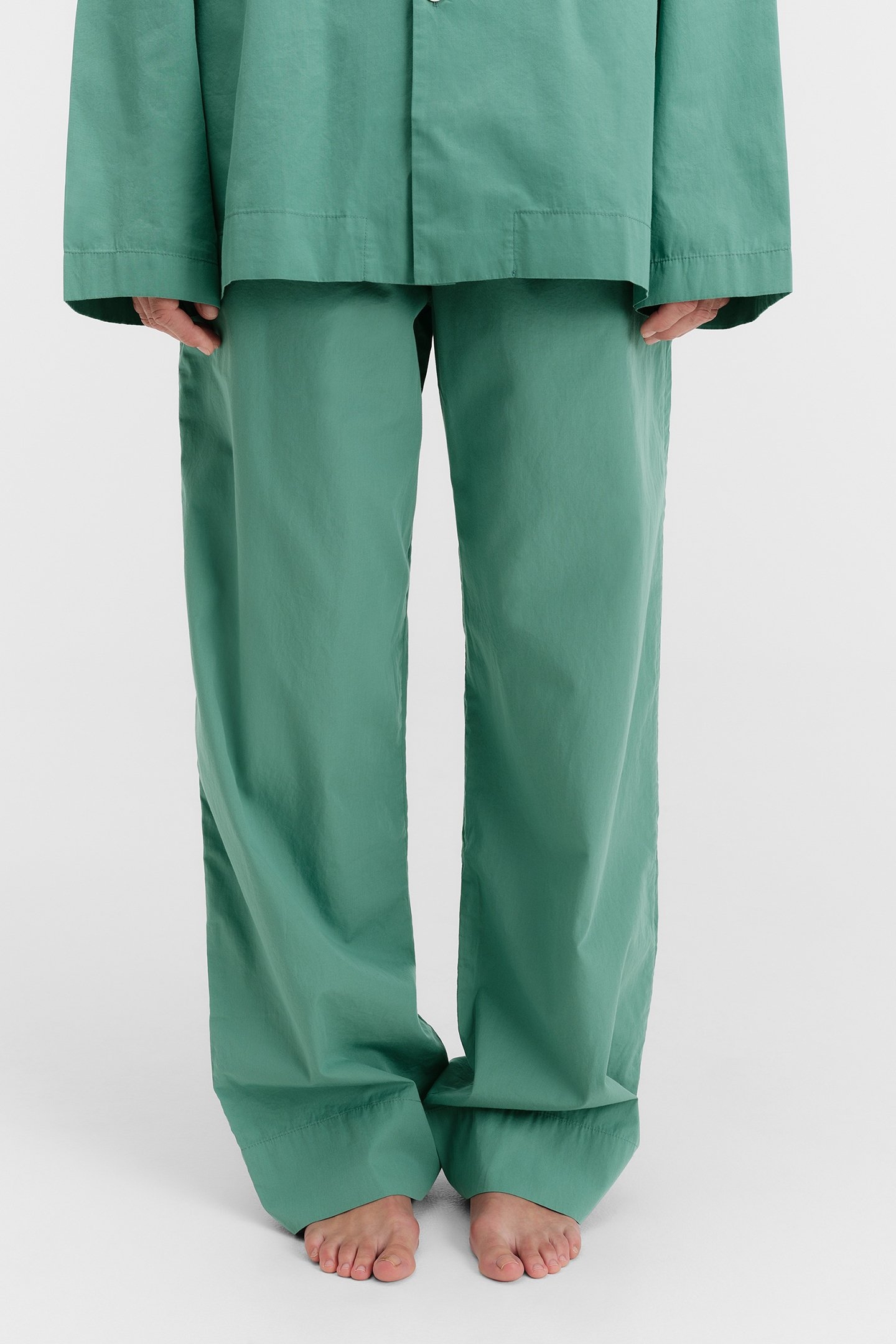 UNISEX POPLIN PYJAMAS PANTS VINTAGE GREEN 1