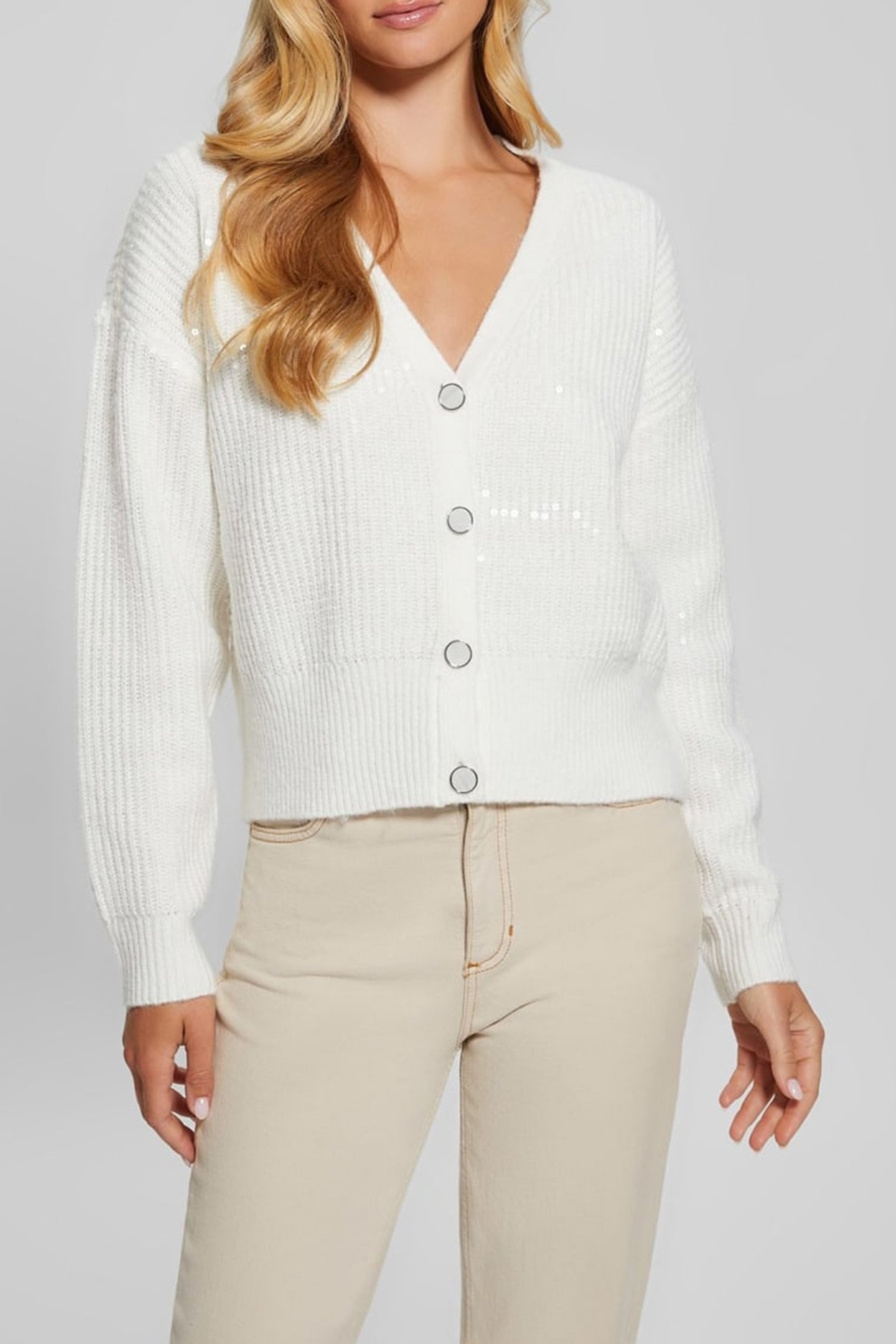 RILEY LS VN SEQUINS CREAM WHITE 1