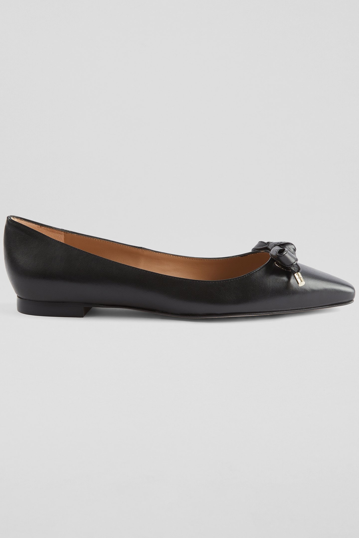 FL MABEL EYELET BOW FLAT BLACK 1