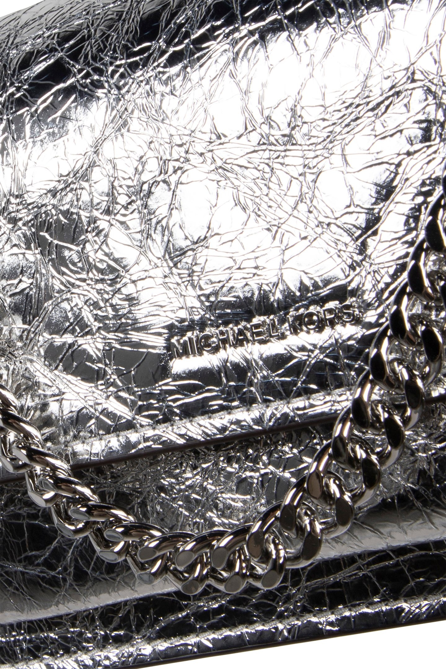 LEATHER SHOULDER BAG IN SILVER 5