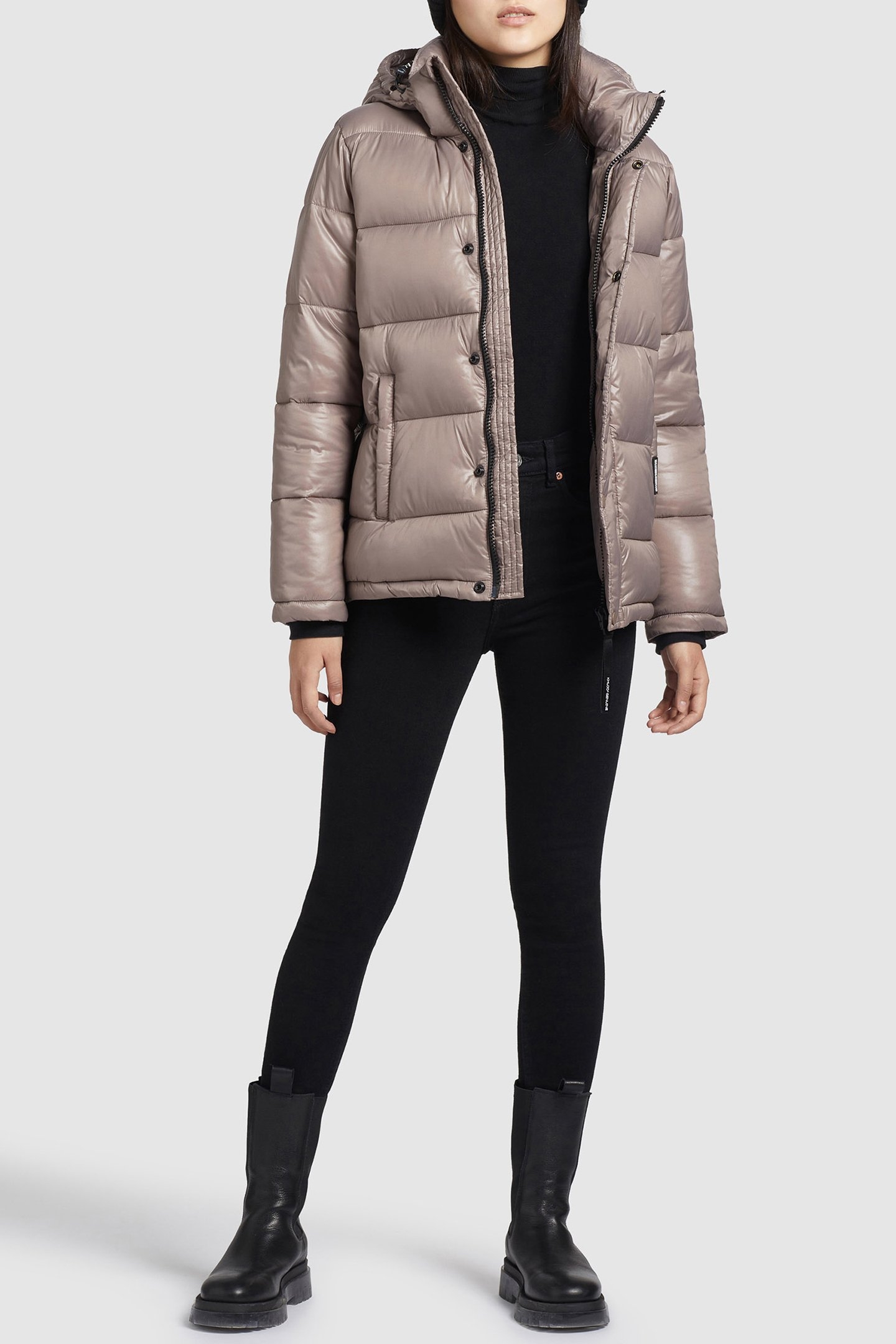 GERDA SHINY HIGH SHINE TAUPE GREY 2