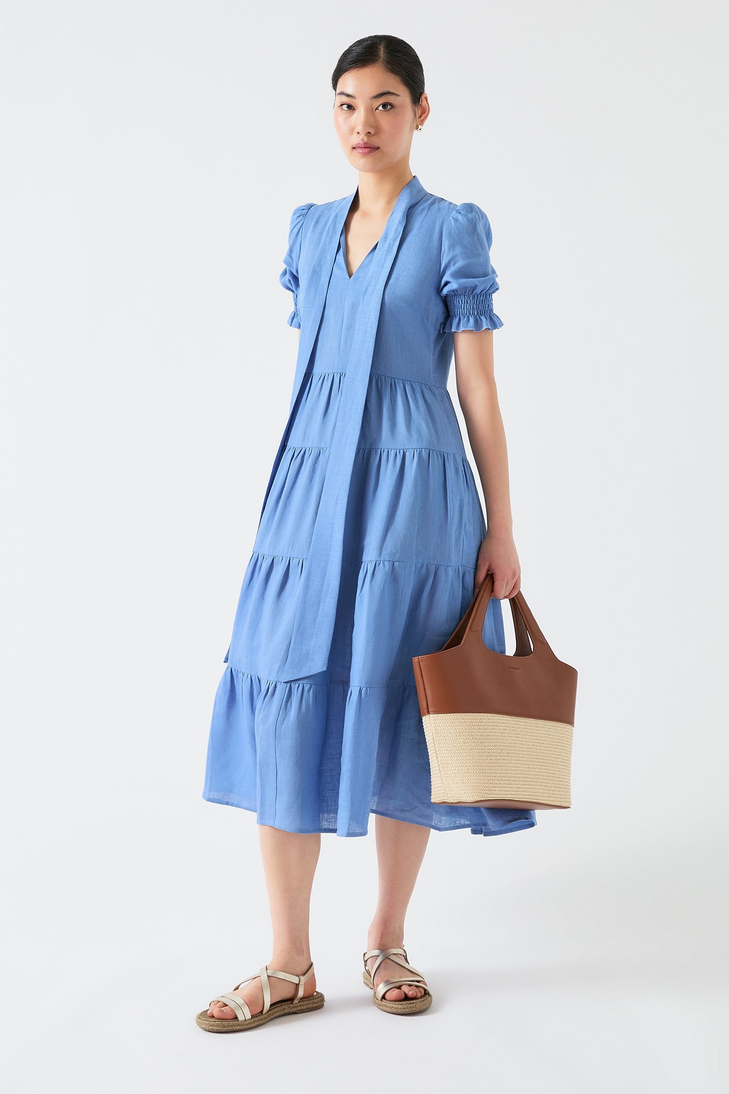 DR FLO LINEN DRESS PALE OCEAN 3