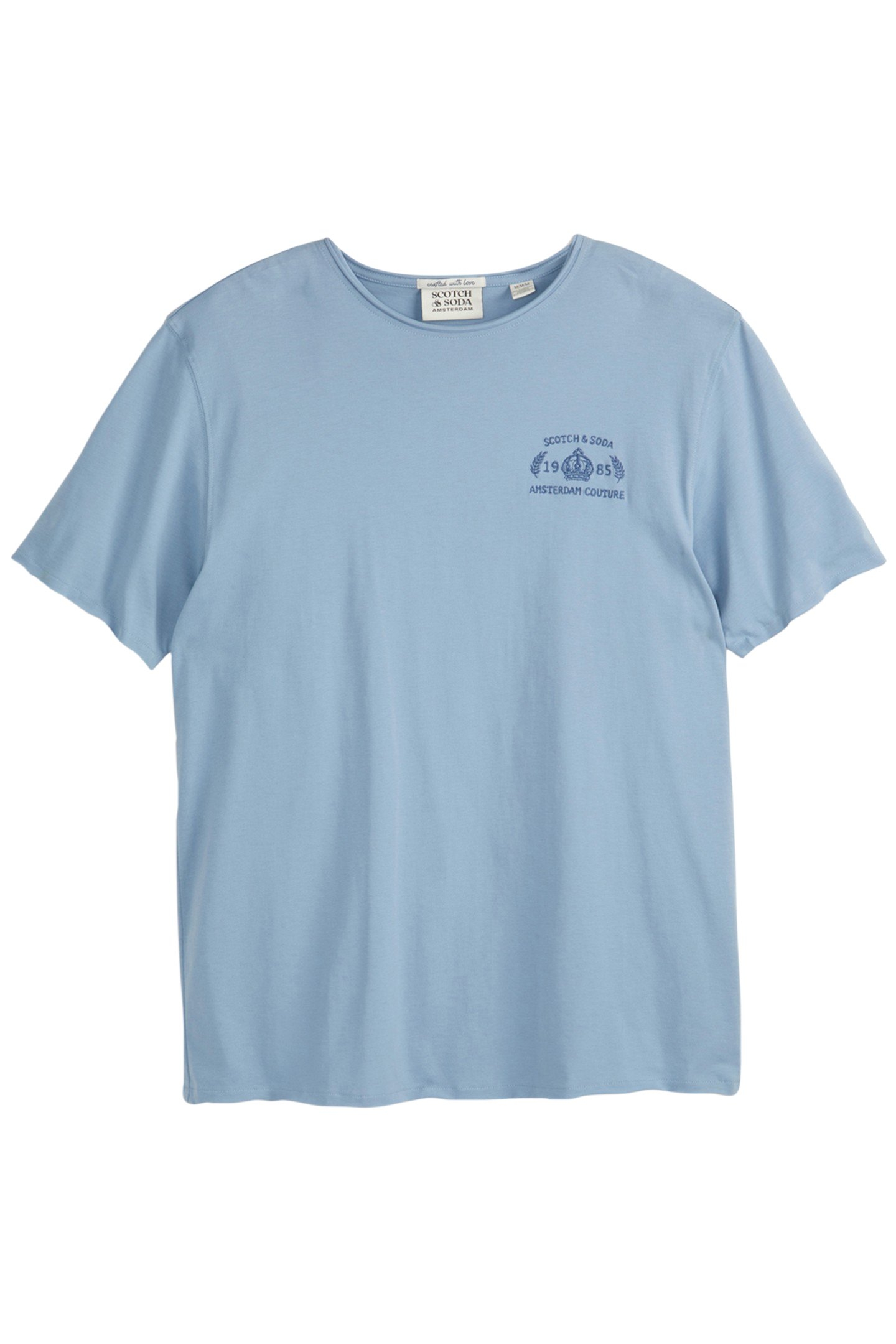 SS ROLL NECK TEE SKY/PEWTER 1