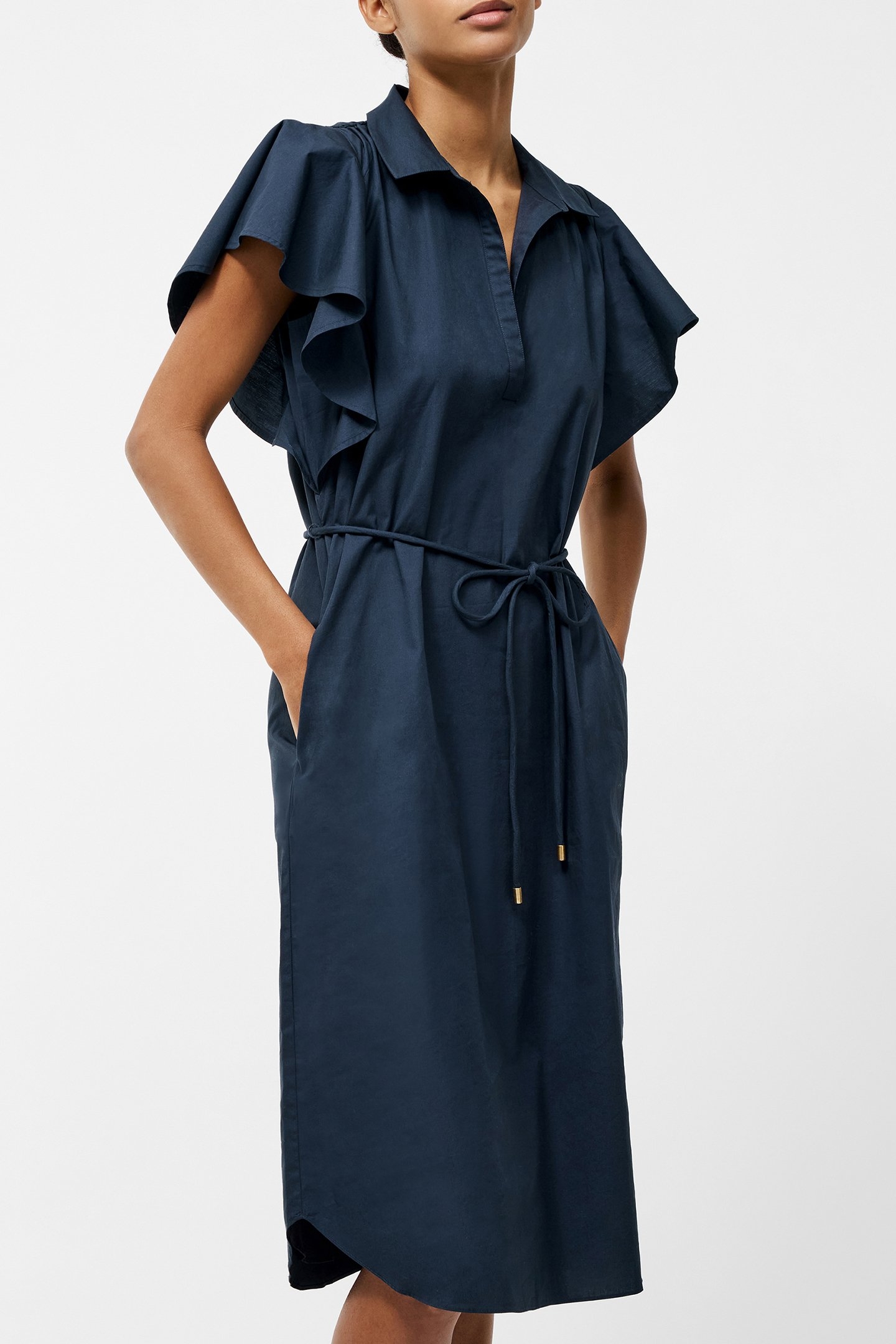 CAMBRIA COTTON BELTED DRESSS NAVY 1