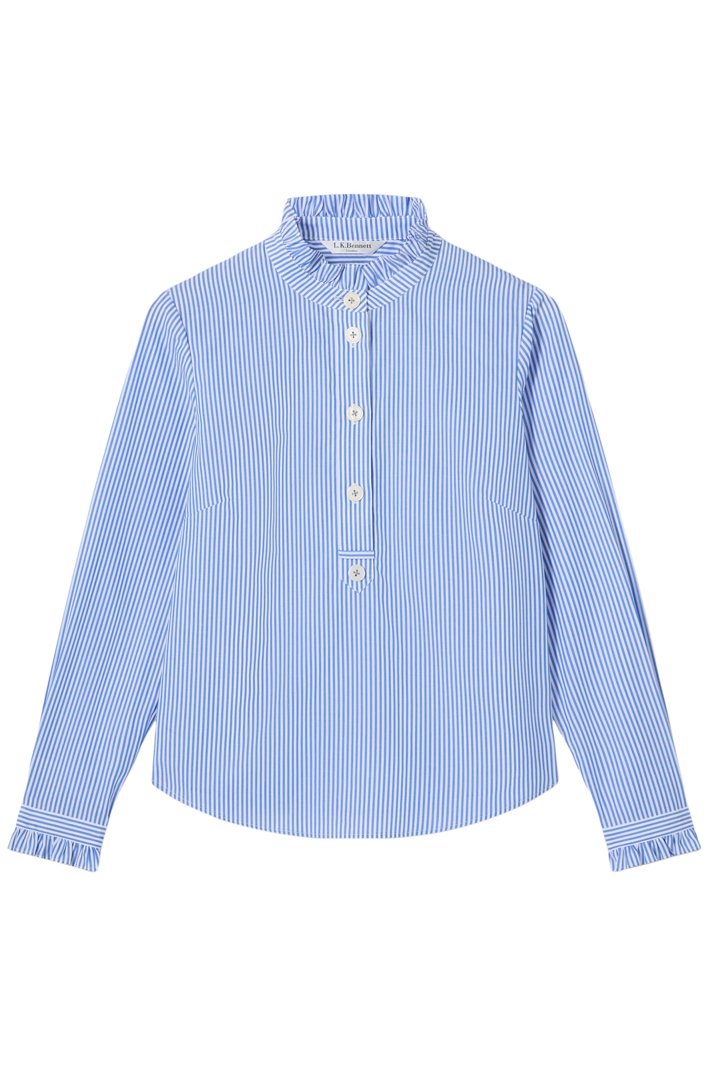 TW EMILE POPLIN SHIRT BLUE/CREAM 4