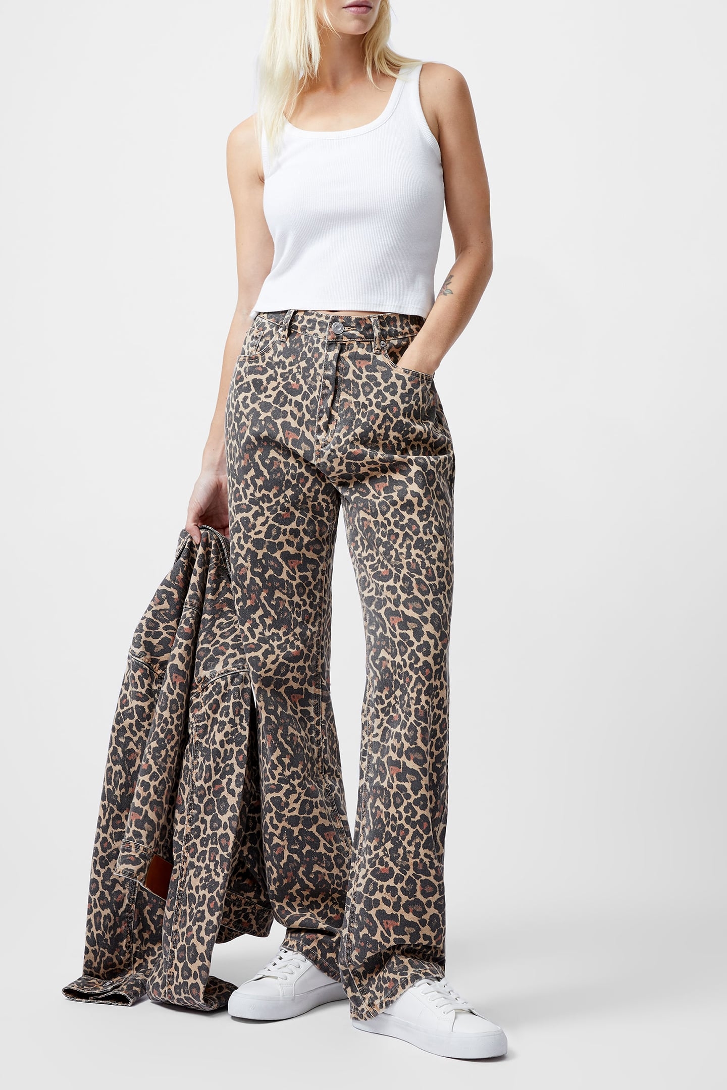 CHARLIE PRINTED STRAIGHT JEAN LEOPARD SAND MULTI 1
