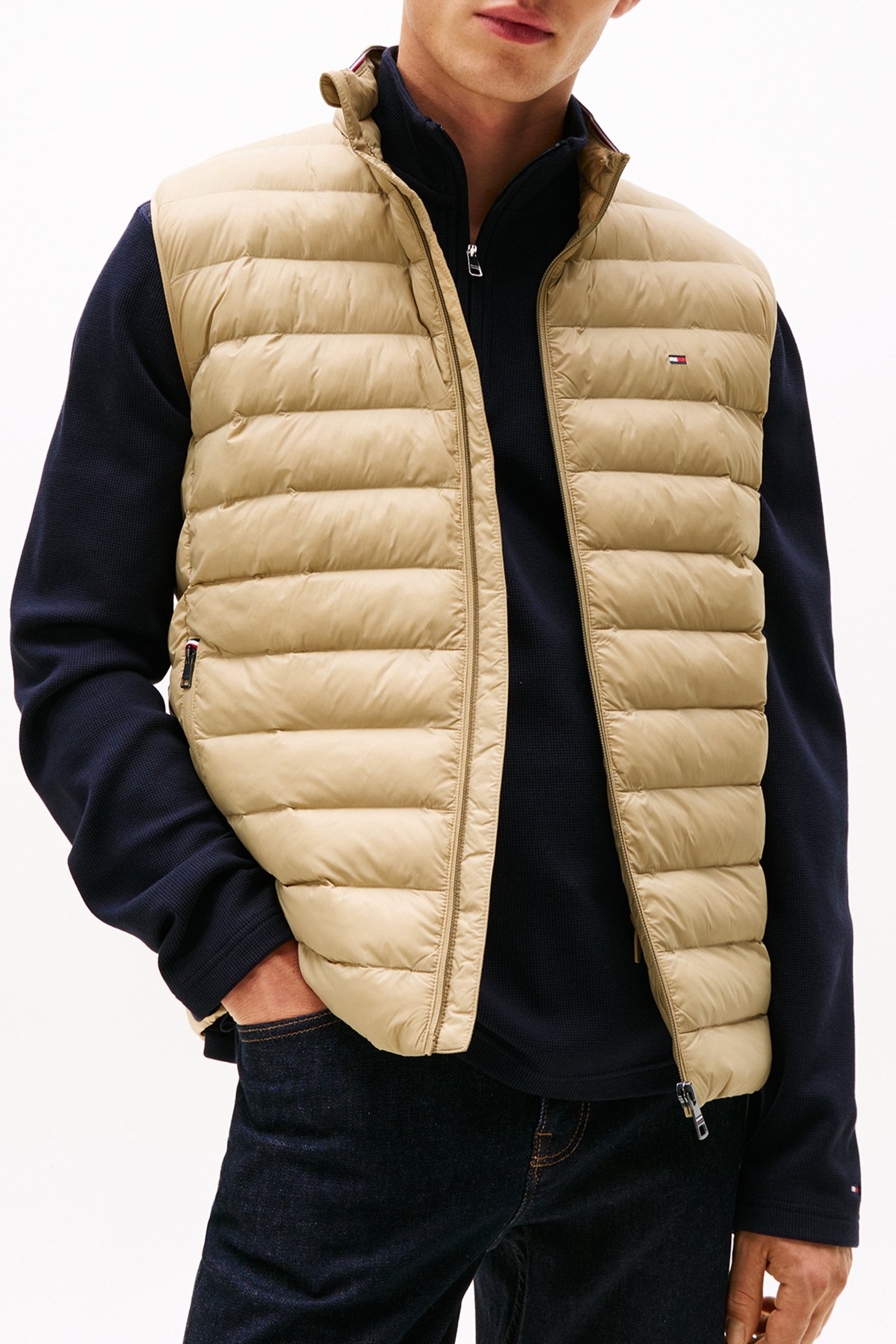 PACKABLE RECYCLED VEST CAMEL 1
