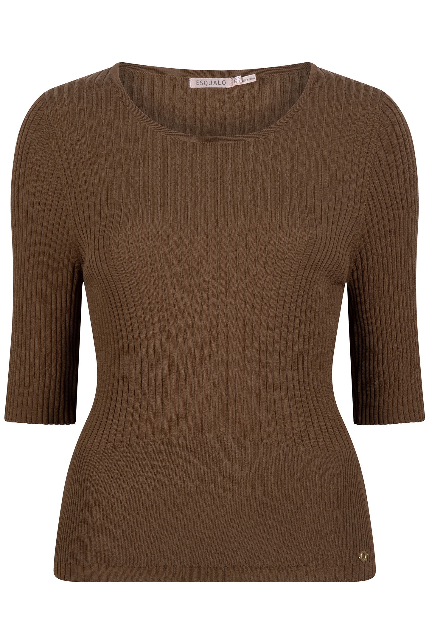 TOP KNITTED MIXED RIB ARMY GREEN 3