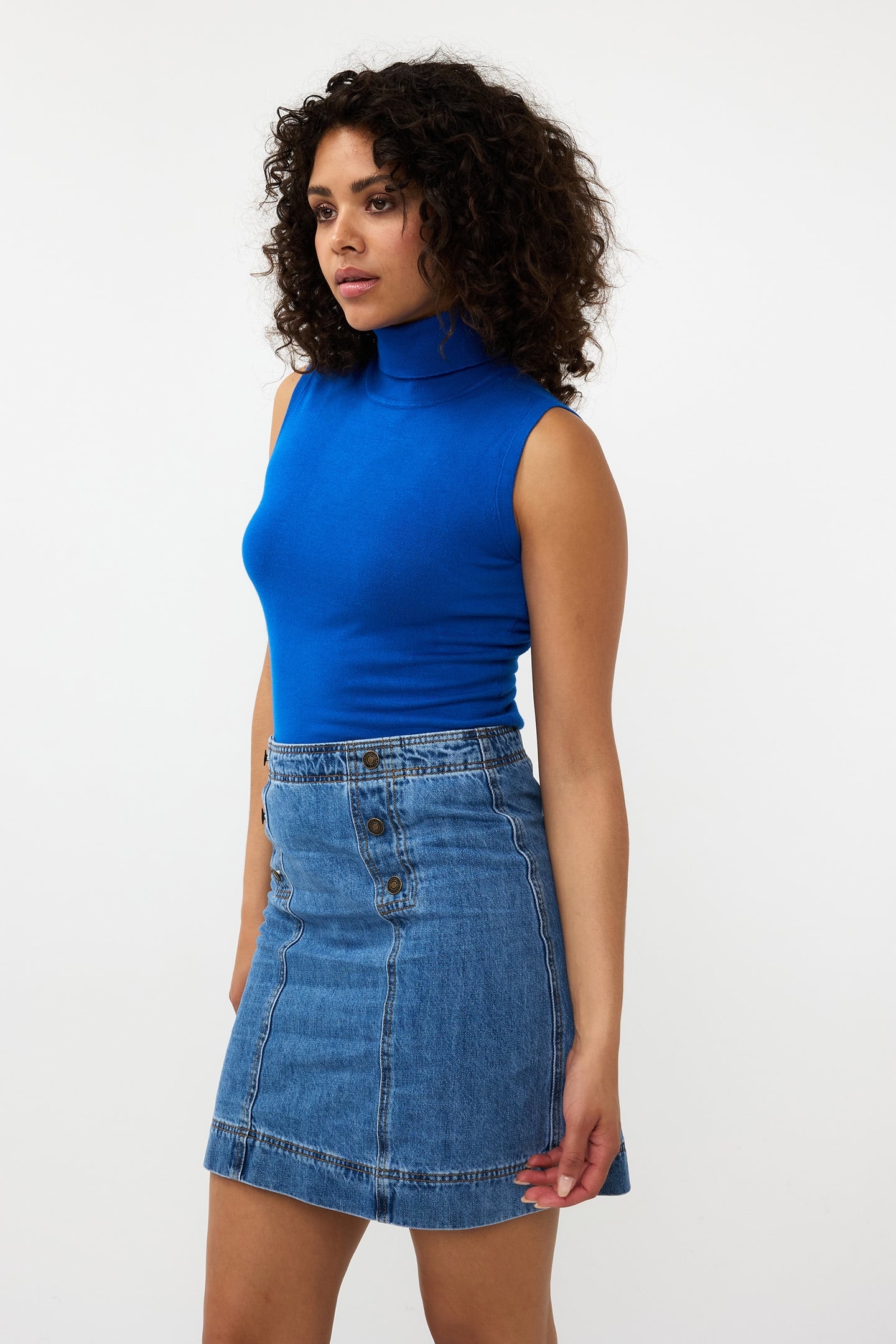 SWEATER SLV/LSS COL BASIC KNIT BRILLIANT BLUE 2