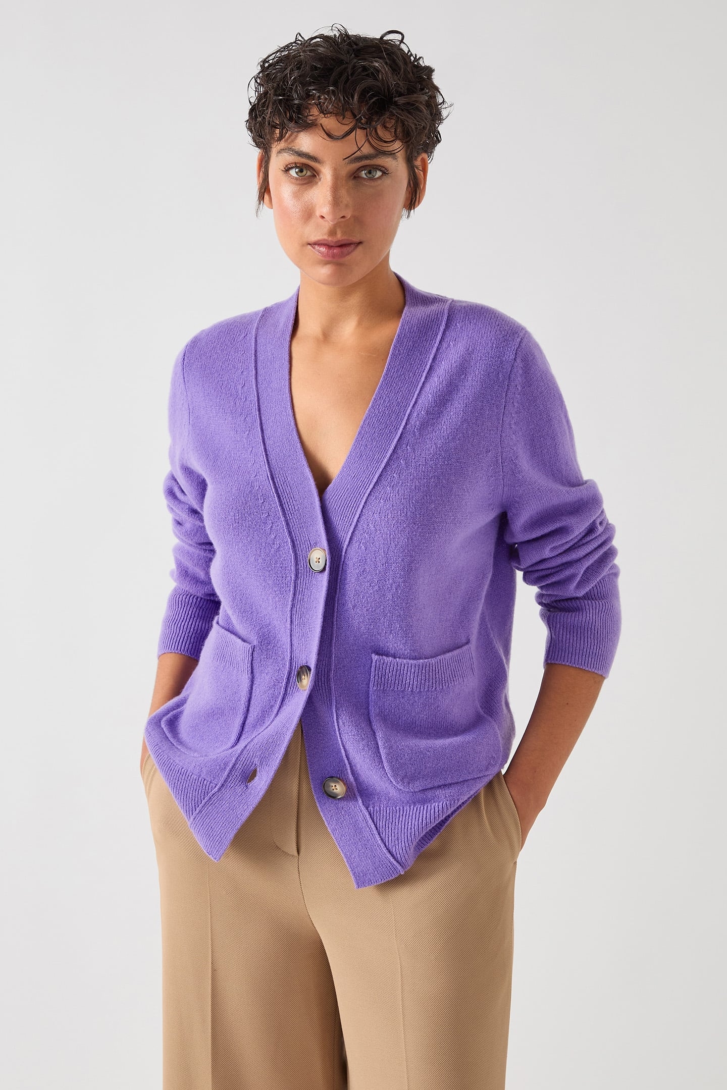 CD CARINE WOOL CARDIGAN LILAC 1