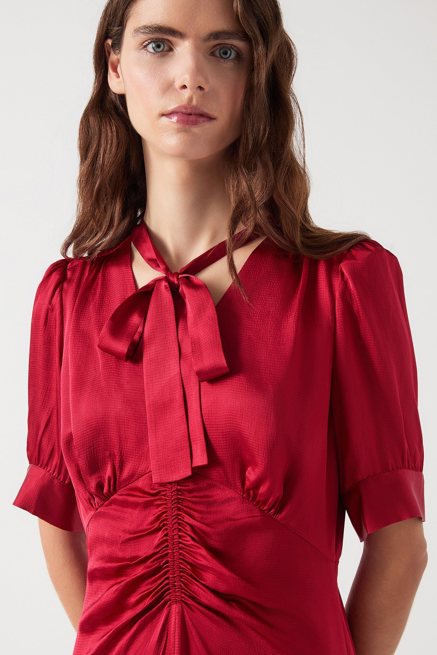 DR HETTY SATIN DRESS CHERRY 4