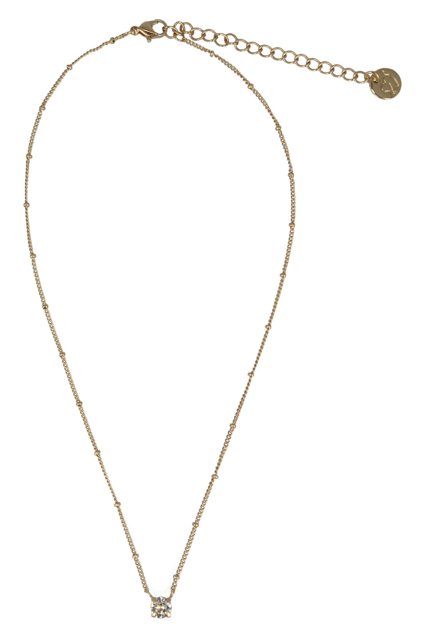 SOLITAIRE NECKLACE CRYSTAL GOLD 1