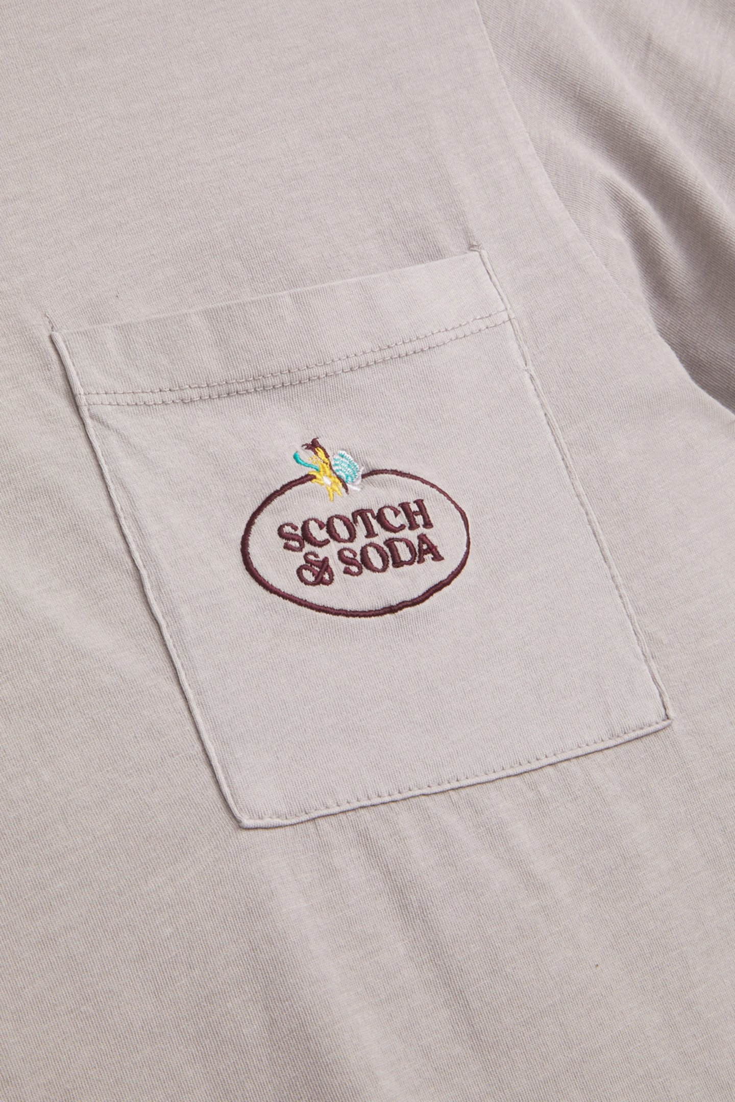 GARMENT DYED SS POCKET TEE GREY/PURPLE 3