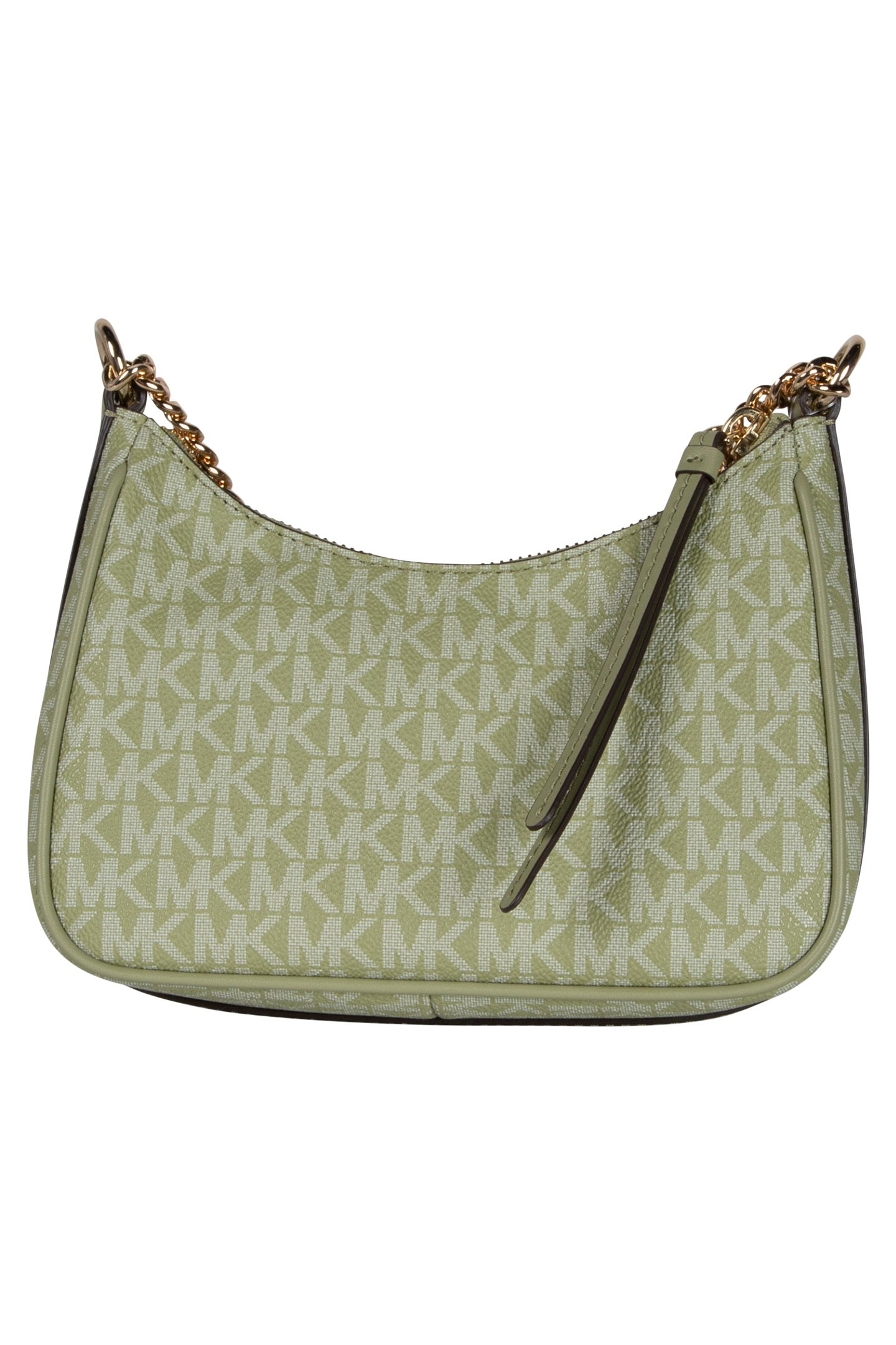 SMALL LEATHER CHAIN POUCHETTE SHOULDER BAG IN SAGE 3