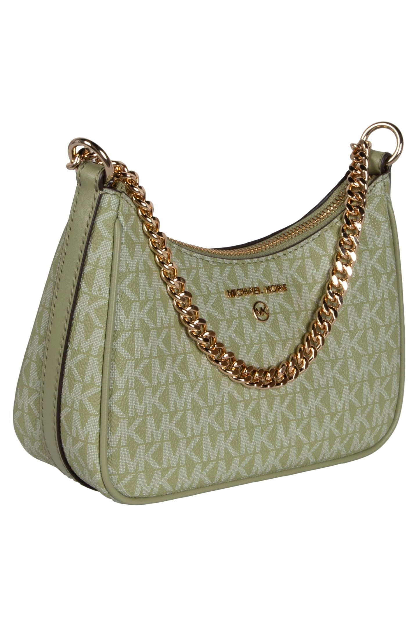 SMALL LEATHER CHAIN POUCHETTE SHOULDER BAG IN SAGE 4